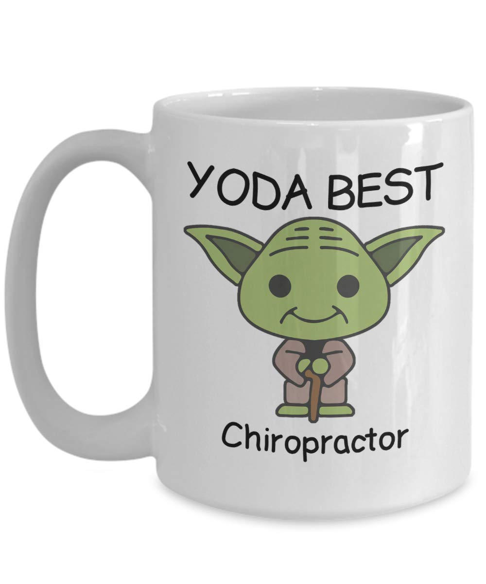 Yoda Best Chiropractor Coffee Mug - 11oz Funny Novelty Gift for Birthday, Anniversary, Valentine's Day & Christmas - Perfect for Star Wars Fans, Chiropractors & Coffee Lovers - Great for Office, Home Use & Gift Giving