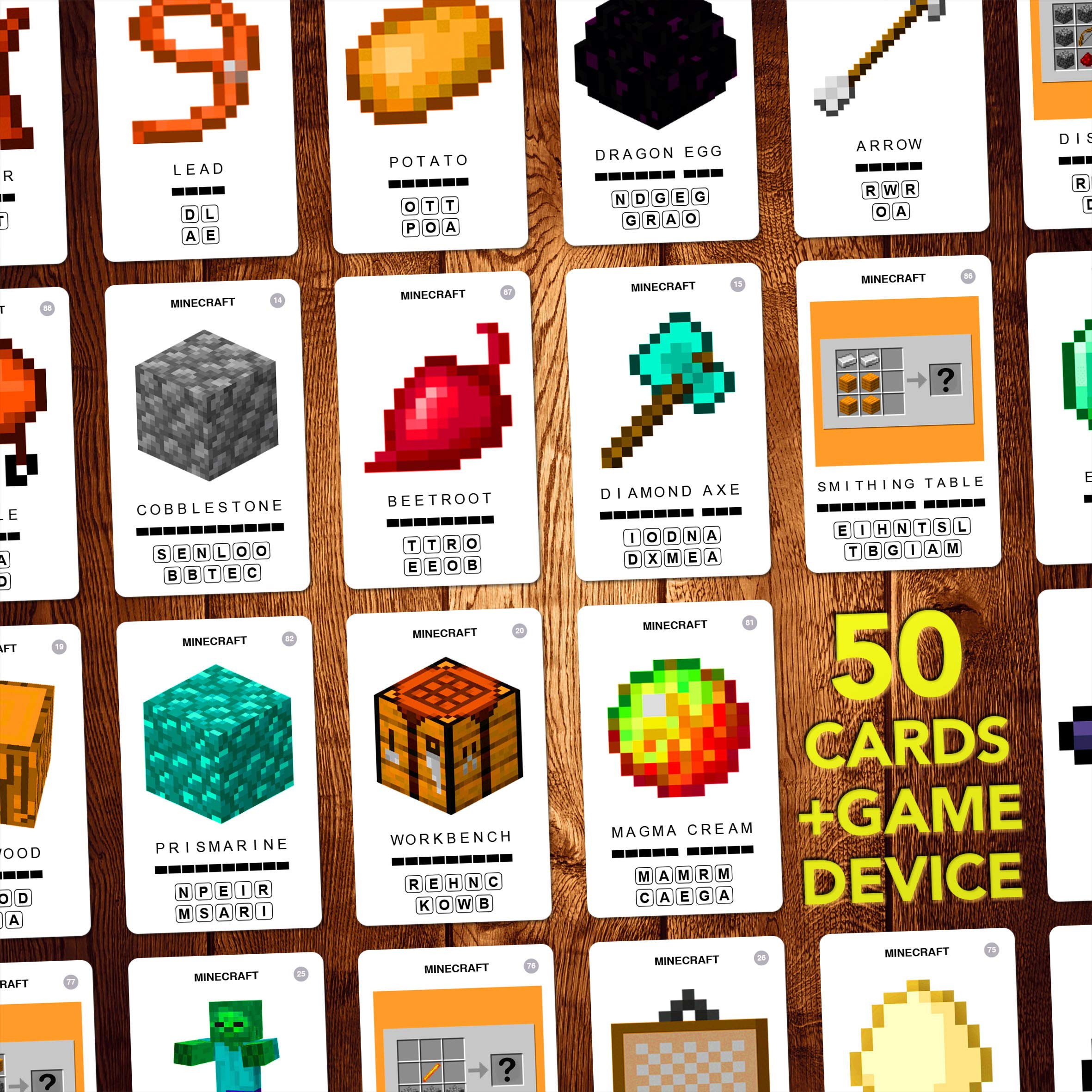 100 PICS Unofficial Minecraft Guessing Game - 100 Minecraft Items Flash Cards with Slide Reveal Case | Fun Family Card Game for Kids & Adults Ages 6+ | Perfect Gift, Stocking Stuffer & Party Game for Minecraft Fans