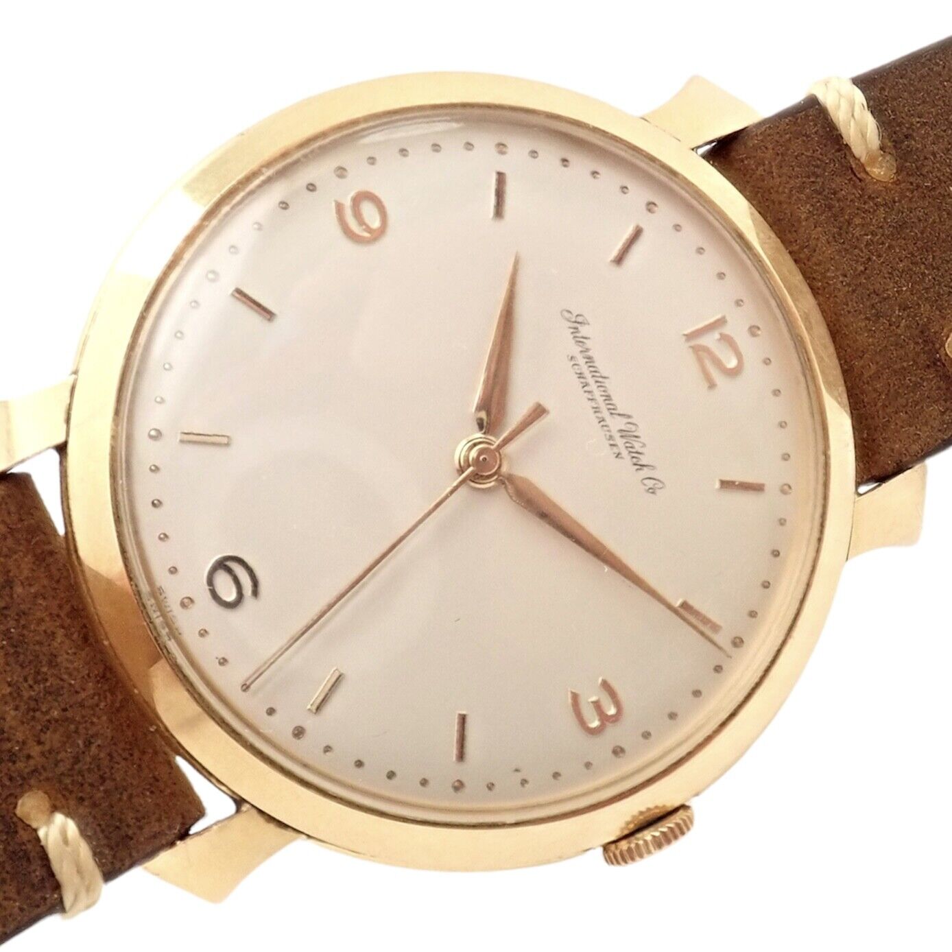 Authentic IWC Schaffhausen 18k Yellow Gold Manual Wind Men's Luxury Watch - Perfect for Business, Formal Events & Collectors