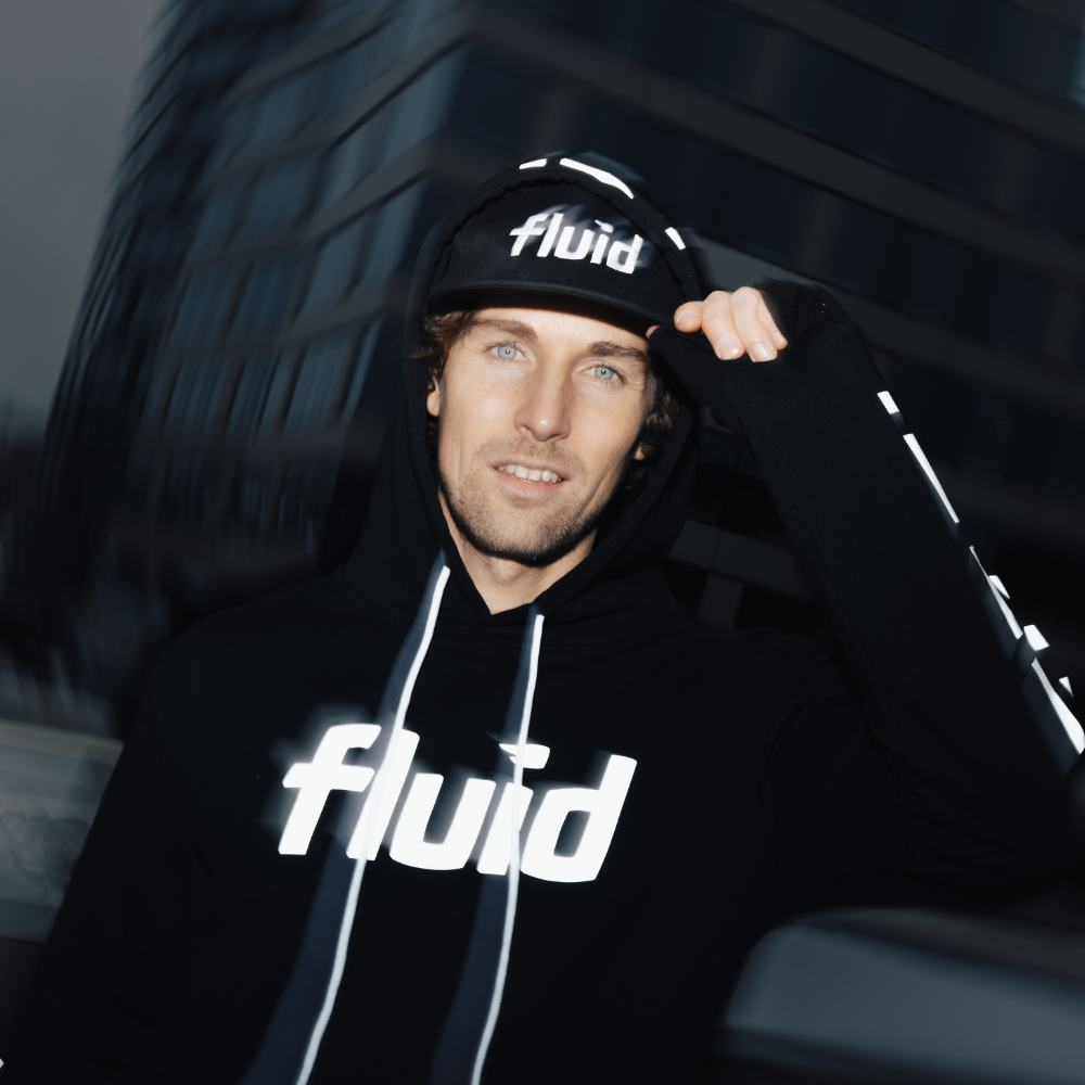 Fluid Rider Hoodie - Black | Stylish & Comfortable Men's Zip Up Hooded Sweatshirt | Perfect for Casual Wear, Gym & Outdoor Activities