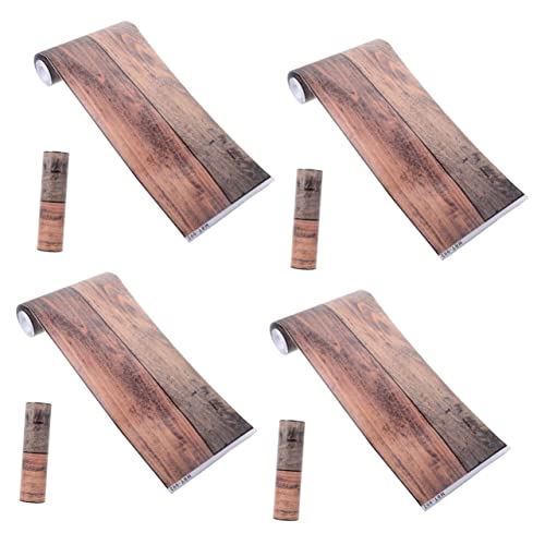 DOITOOL 4-Piece Wood Grain Vinyl Floor Stickers - Waterproof Peel and Stick Floor Decals for Home Decor, Kitchen, Bathroom | Vintage Wood Look Linoleum Flooring Paper | Easy to Apply Removable Wallpaper    Perfect for DIY home renovation, kitchen backsplash, bathroom accents, rental apartment upgrades, and furniture surface decoration. Adds rustic charm to floors, walls, tables, and cabinets.
