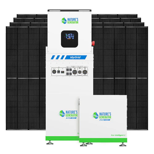 Natures Generator MyGrid 10K Solar Power Kit with 8 x 410W Rigid Solar Panels & Battery Backup - Off-Grid Power Solution for Home, RV, and Emergency Use