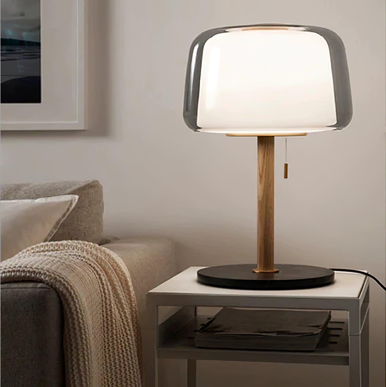 Mona Glass Table Lamp - Modern Decorative Lighting for Living Room, Bedroom & Office - Elegant Home Decor & Ambient Light