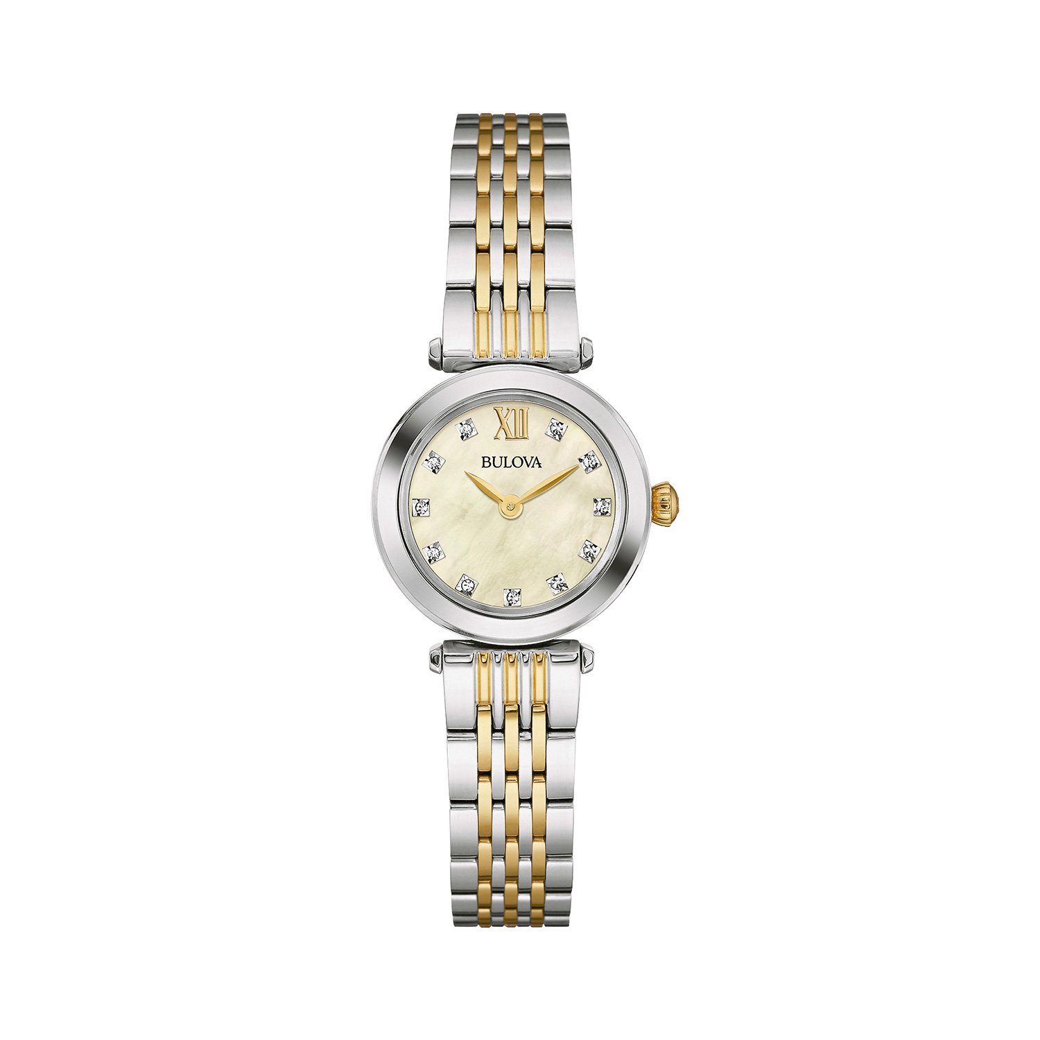 Bulova 98S154 Ladies Diamond Watch - Two-Tone Stainless Steel Bracelet, Water Resistant, Elegant Dress Watch for Women | Perfect for Office, Parties & Special Occasions