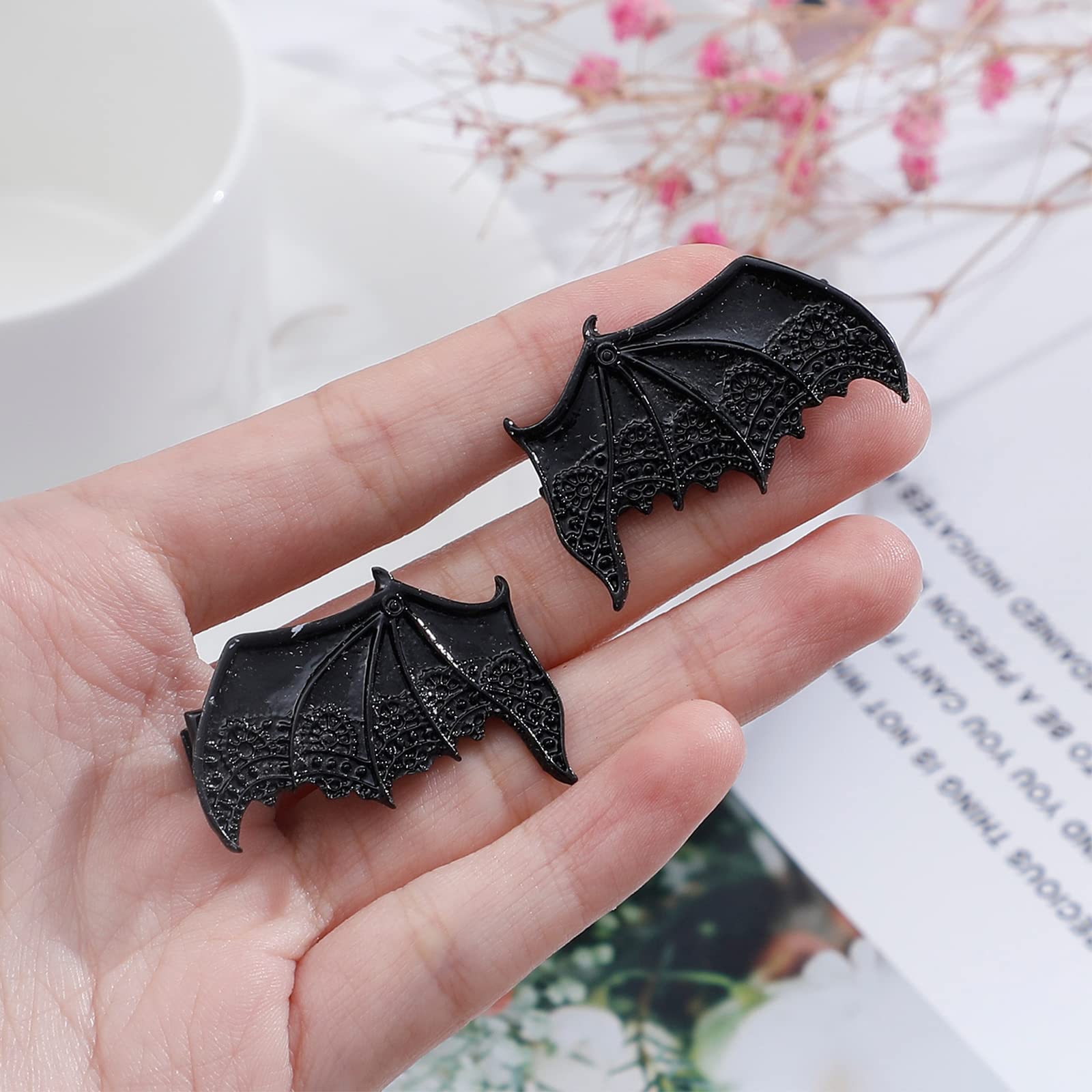 Hofar 2 PCS Halloween Bat Ears & Wings Hair Clips - Cute Cartoon Bat Hairpins for Cosplay, Costume Party, Devil Horns Accessories - Perfect for Halloween, Cosplay Events, and Themed Parties