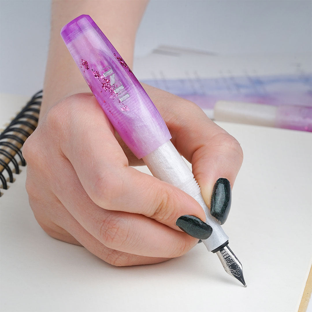 Benu Pixie Pocket Fountain Pen - Icy Violet Color, Compact & Portable for Everyday Writing, Journaling & Note-Taking