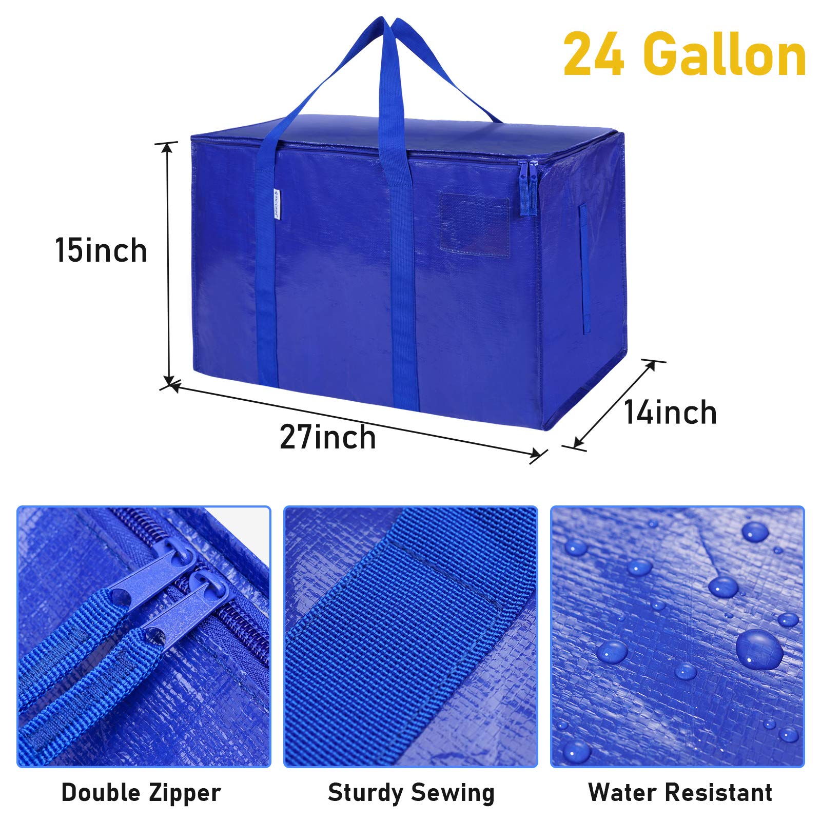 TICONN 2 Pack Extra Large Moving Bags + 6-Pack Oversized Moving Bags - Heavy Duty Storage Bags for Moving, Packing & Organizing - Perfect for Home Relocation, College Dorm & Storage