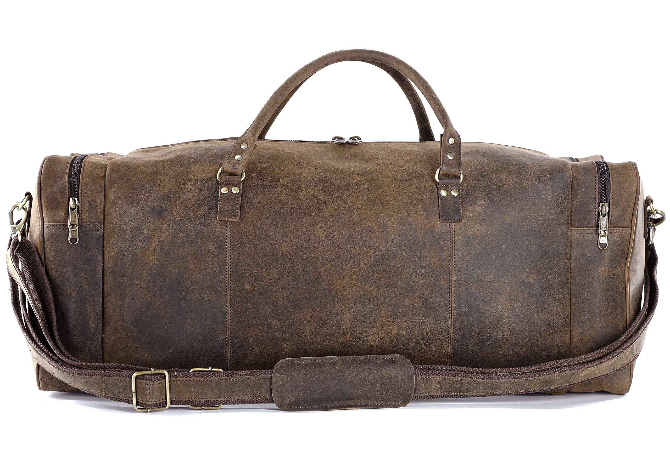 Premium Leather Unisex Toiletry Bag & 28 Inch Travel Duffle Bag Set - Waterproof Dopp Kit & Spacious Overnight Weekender for Men & Women - Perfect for Business Trips, Gym, Camping & Weekend Getaways