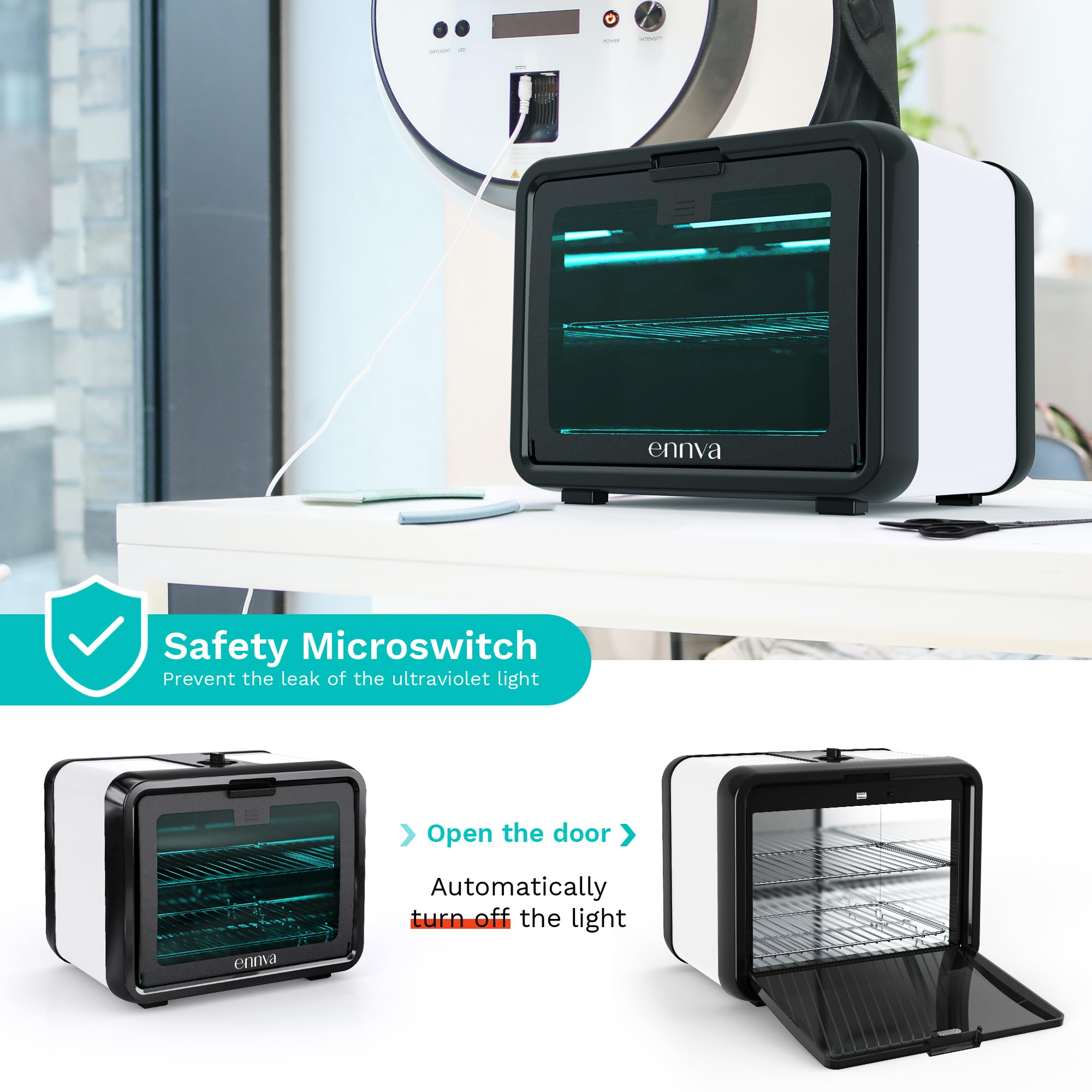 ENNVA Nail Tool Cleaning Machine - Multi-Functional Salon Cabinet for Phone, Toys & Tools | Salon & Home Use
