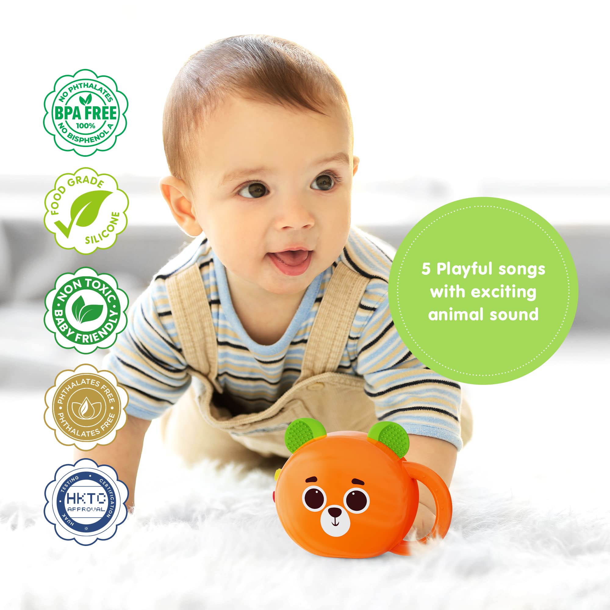 Educational Baby Musical Toys & Teether Set - Montessori Learning Toys for Infants 0-6 Months | Interactive Developmental Toys for 3-6 Month Old Babies | Perfect for Sensory Play, Early Learning & Soothing Teething Pain (Bundle)