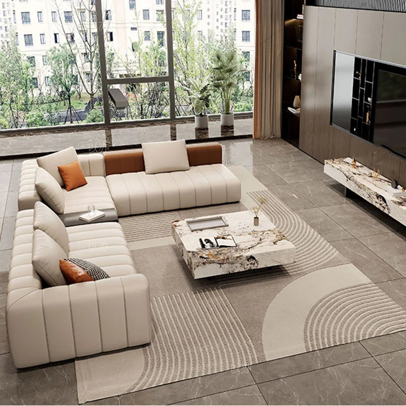Luxury Modular Sectional Leather Sofa – Premium Comfort, Timeless Design & Durable Quality for Living Room, Home Theater & Office Lounge