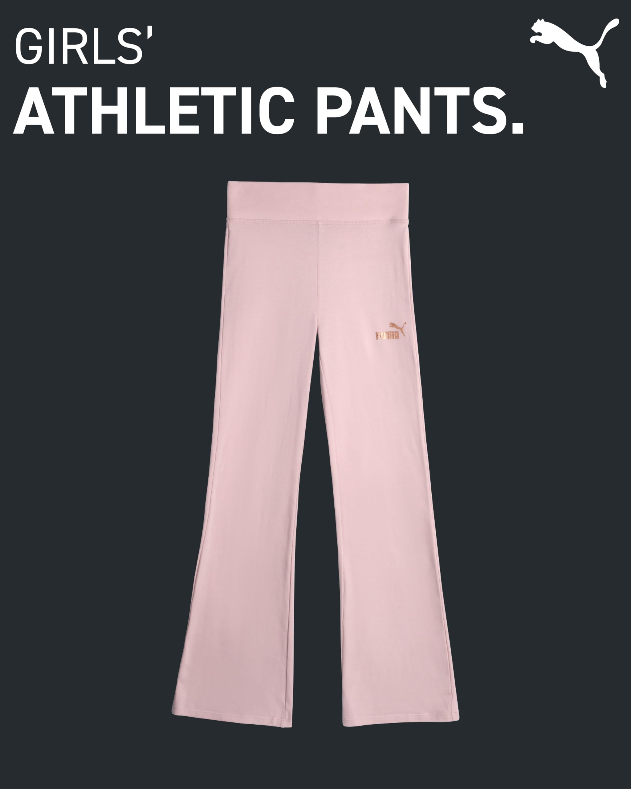 PUMA Girls' Stretchy Athletic Leggings - Comfortable Yoga Pants for Active Kids - Flare & Basic Styles (Sizes S-XL) - Perfect for School, Sports & Playtime