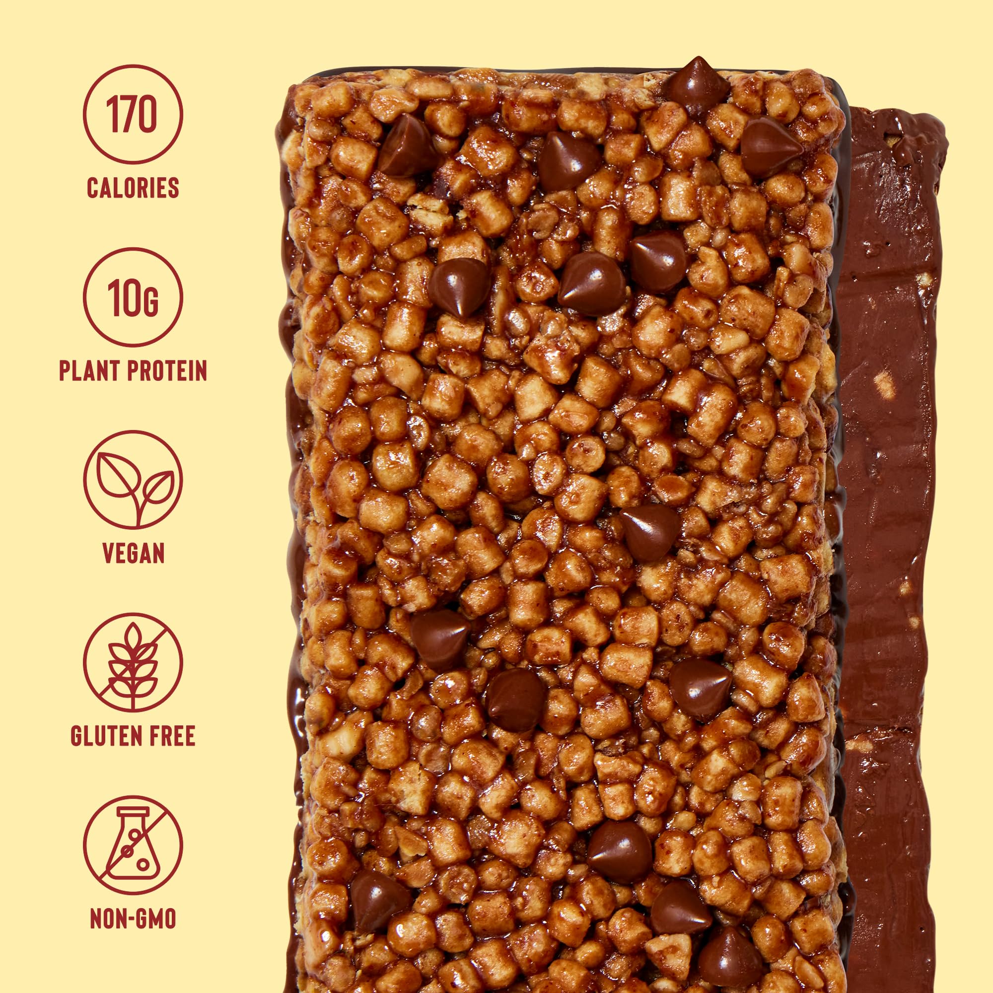 Vegan Protein Bars with Dark Chocolate & Almond Butter - Gluten Free, 10g Pea Protein, Healthy Snacks Pack of 12 | Post-Workout Recovery, On-the-Go Energy, Keto & Plant-Based Diet Friendly