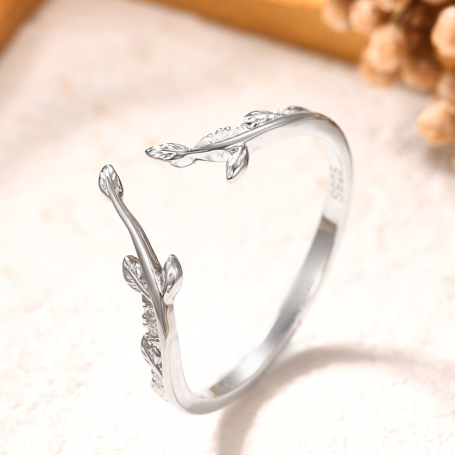 Solid Gold Art Deco Open Curved Natural Diamond Leaf Matching Wedding Band Ring for Women - Perfect for Bridal Jewelry, Anniversary Gifts & Special Occasions
