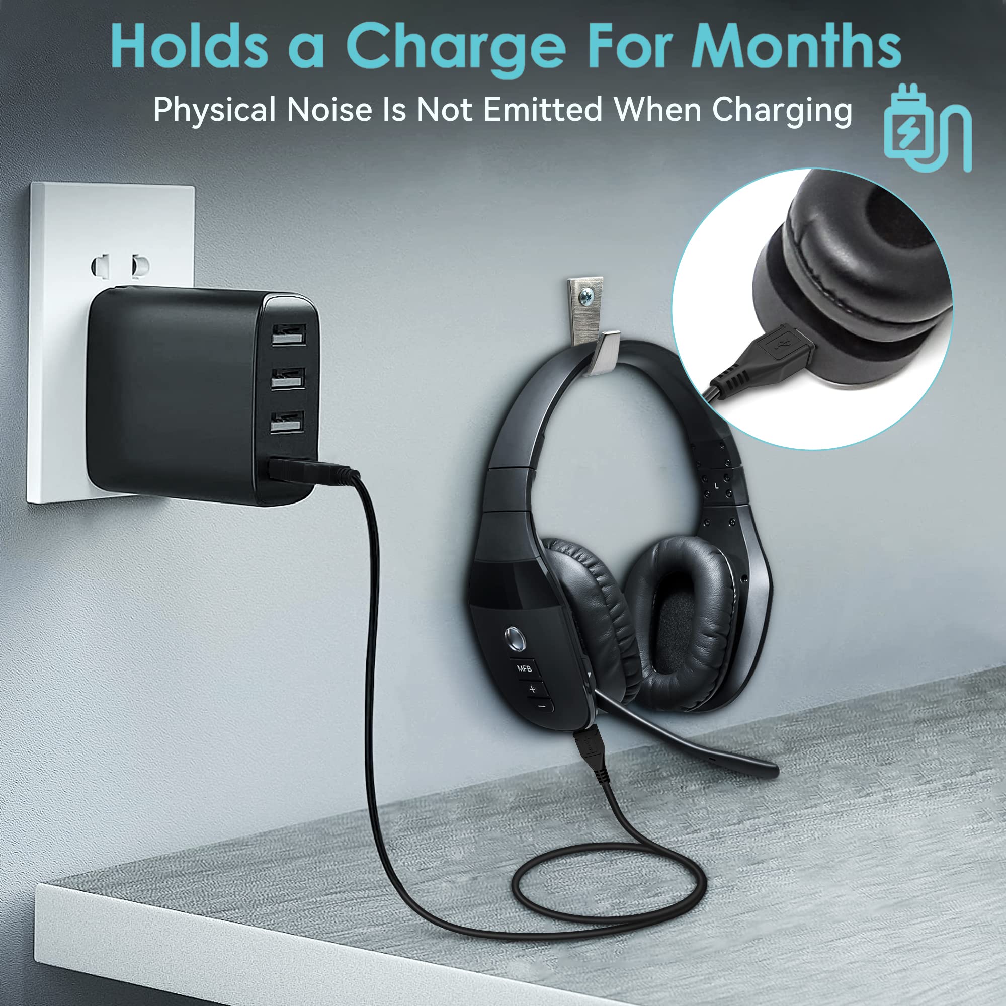 BlueParrott B350-XT Micro USB Charging Cable - Fast Charging & Data Sync for VXI B350XT Bluetooth Headset - Perfect for Truckers, Call Centers & Noisy Work Environments