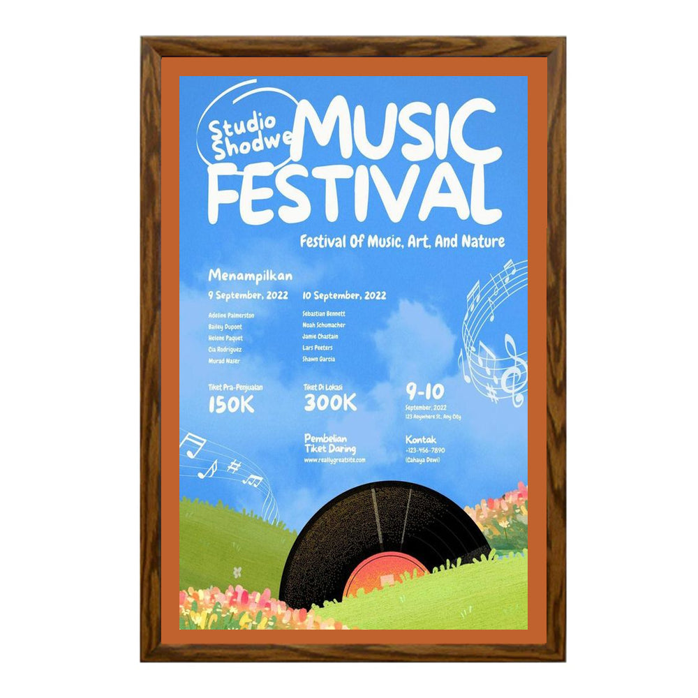 20x24 Designer Wood Snap Frames for Posters - 2 Wide Matboard Included - Perfect for Home Decor, Office Displays & Art Gallery Exhibitions