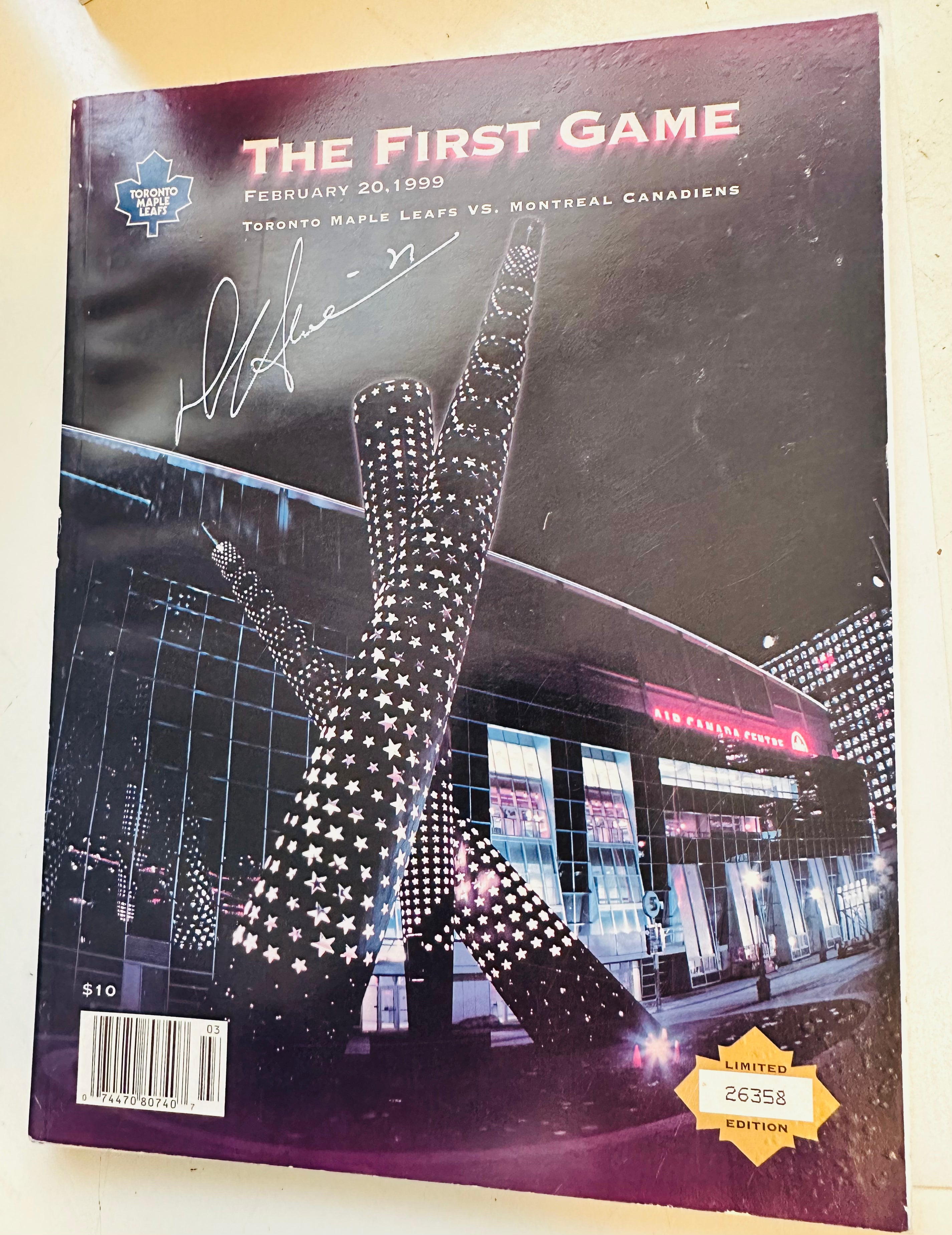 Darryl Sittler Autographed Toronto Maple Leafs First Game at ACC Program - Certified COA - Perfect for Hockey Memorabilia Collectors & Sports Fans Display