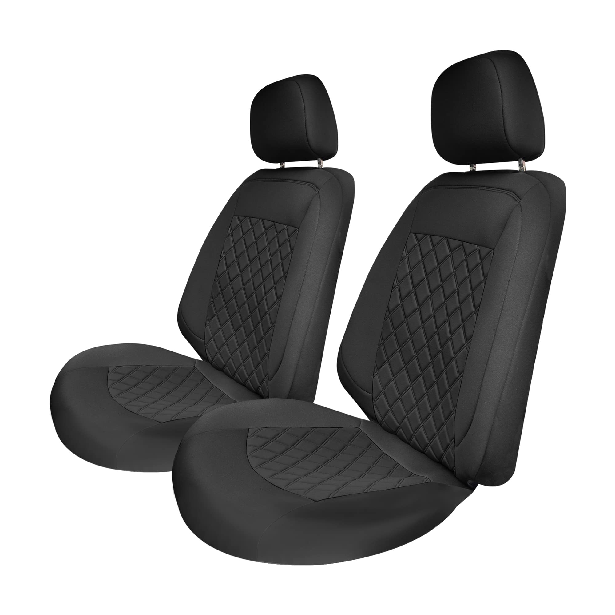 FH Group Custom Fit Neoprene Car Seat Covers for 2018-2024 Chevy Equinox - Water Resistant Front Seat Protectors (Black) | Perfect for Daily Commutes, Road Trips & Pet Protection