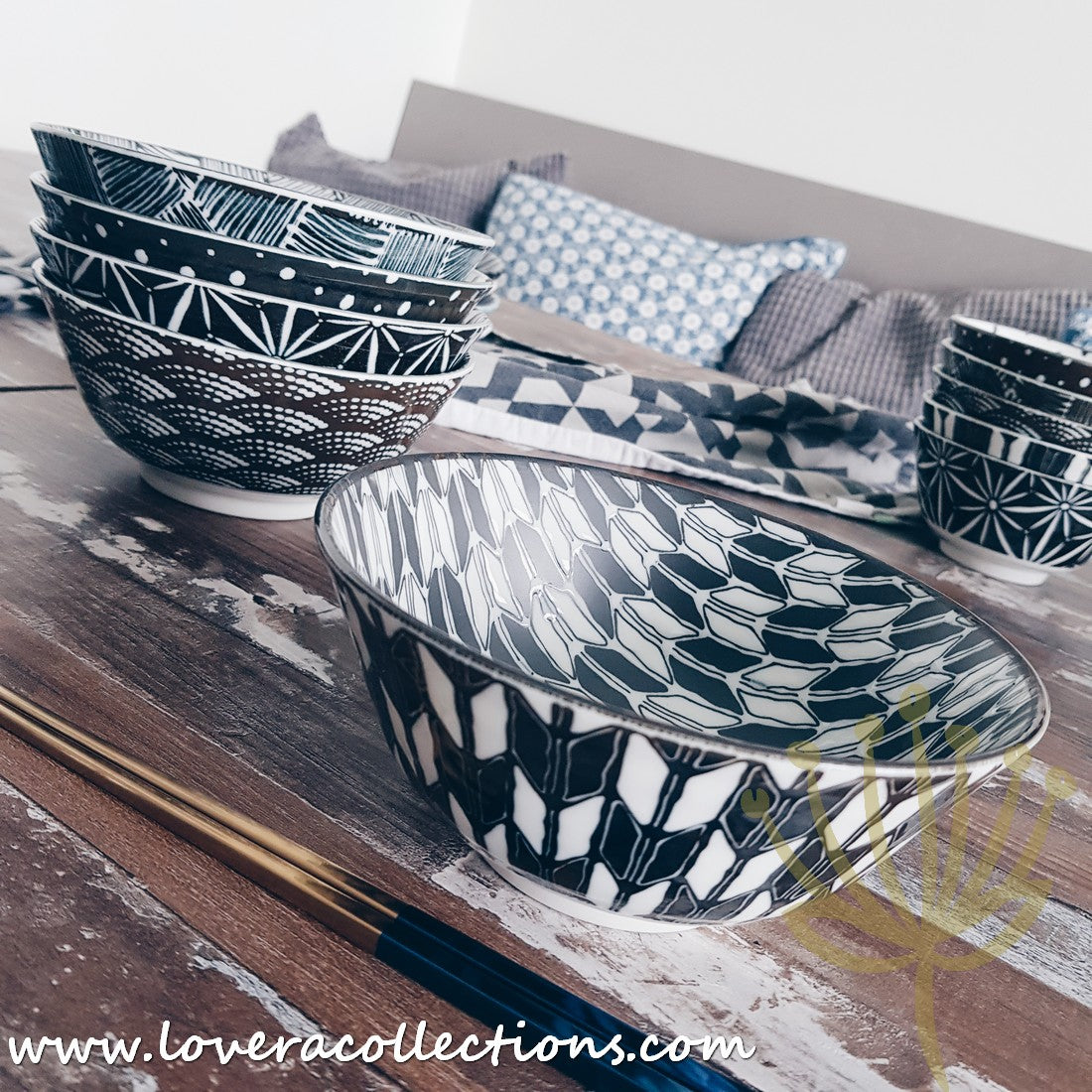 Modern Black & White Assorted Prints Dinnerware Set - 60% Off Sale - Perfect for Casual Dining, Entertaining & Home Decor