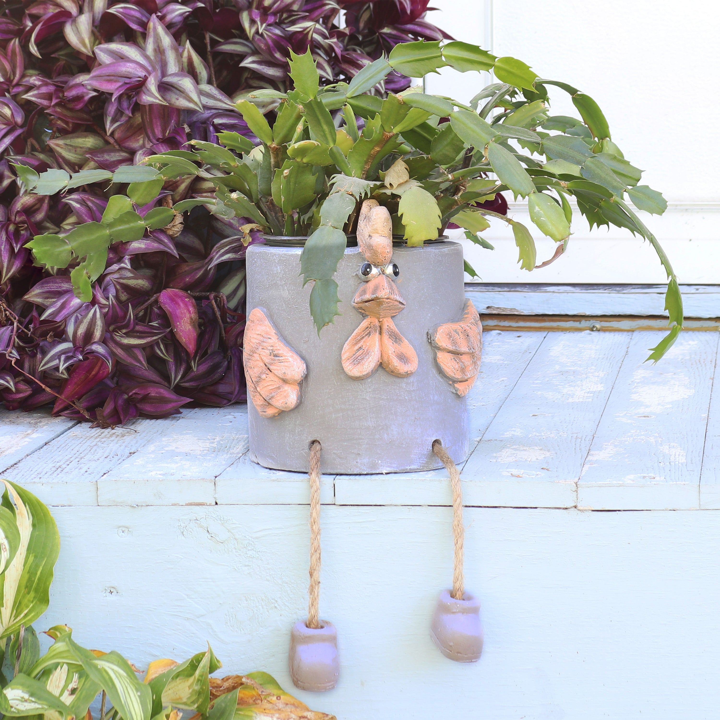 Sunnydaze Tate the Turkey Indoor Planter Statue - 8.5