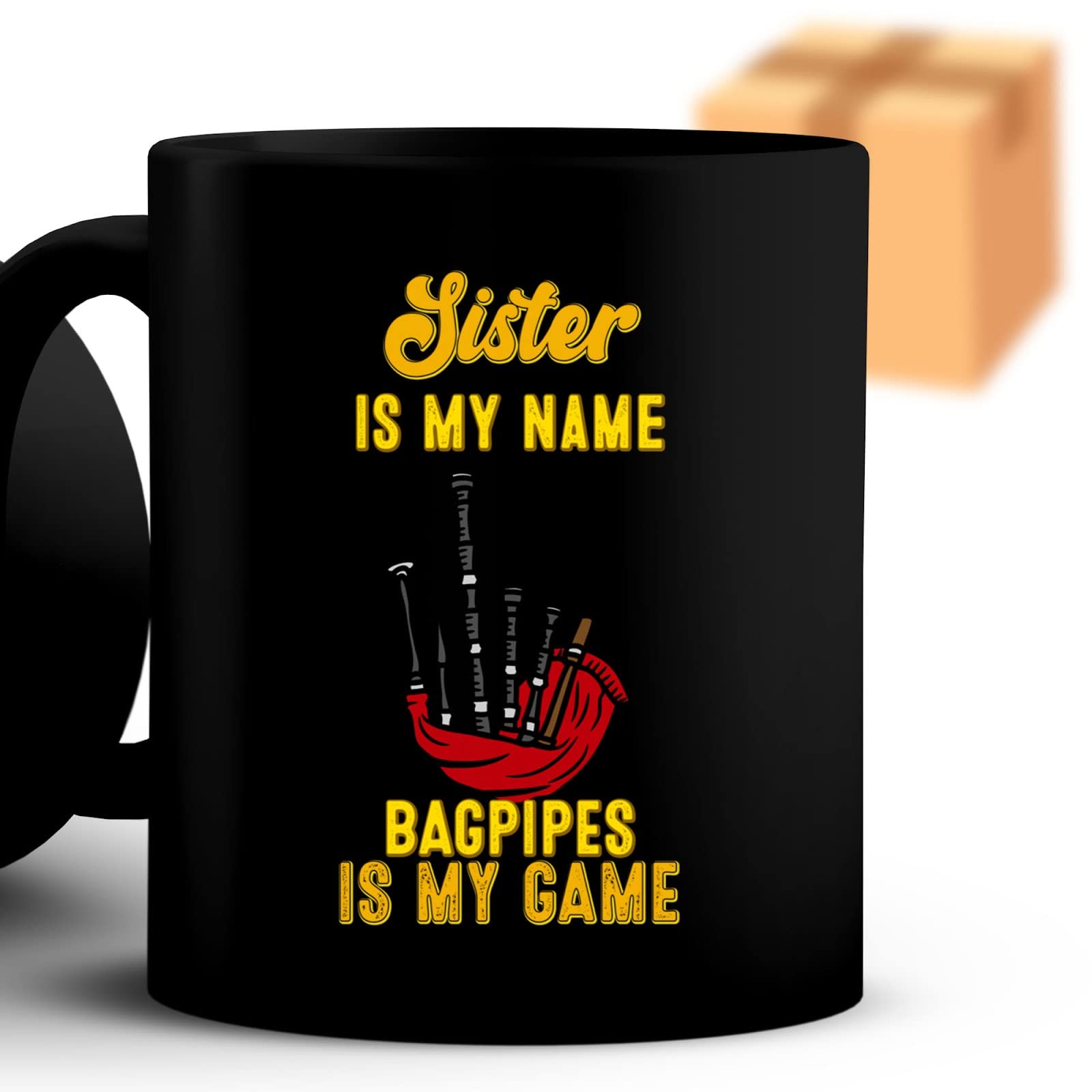 Funny Coffee Mug Gift - 'Coffee Mug Is My Name, Bagpipes Is My Game' Novelty Cup for Men & Women - Perfect Birthday, Christmas Present for Coworkers, Family & Friends - Great for Office Use, Home Decor & Gift Giving