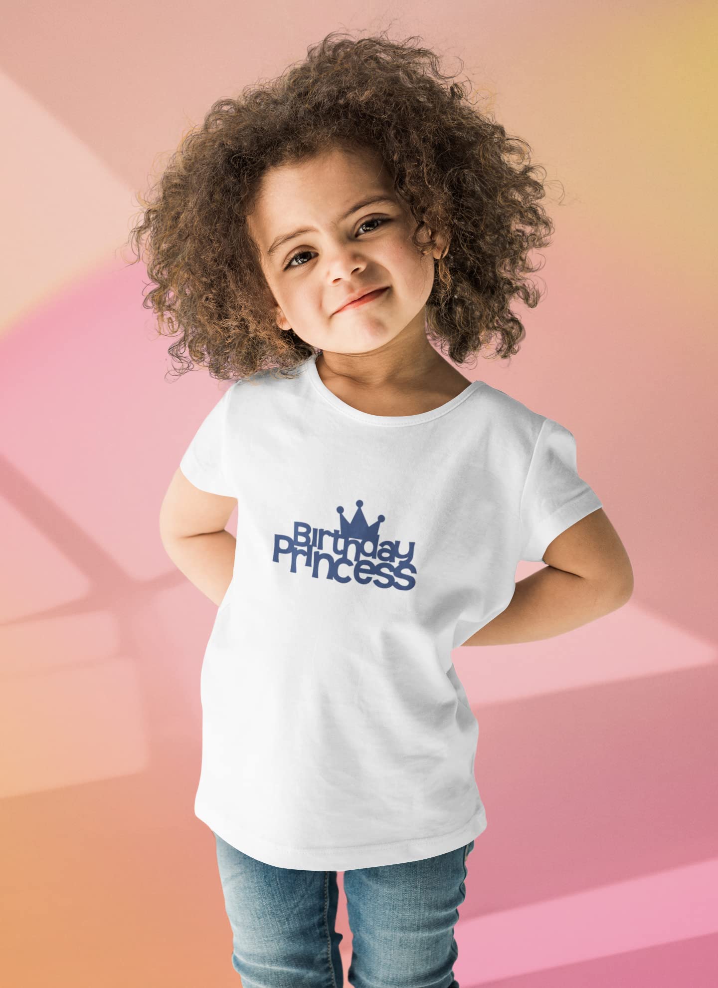 Birthday Princess Iron On Decal - DIY Birthday Girl T-Shirt Transfer for Kids & Adults - Perfect for Birthday Parties, Celebrations & Personalized Gifts (White)