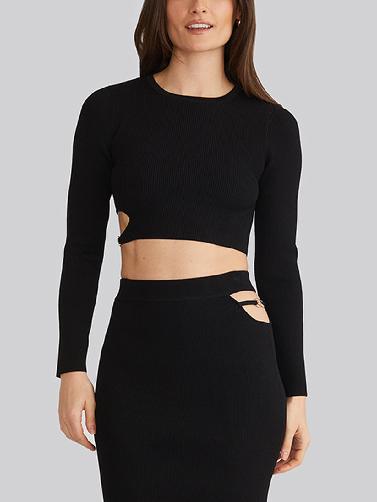 Alexa Women's Cropped Buckle Cutout Blouse - Sexy Off Shoulder Short Sleeve Shirt for Date Night, Party & Summer Outfits