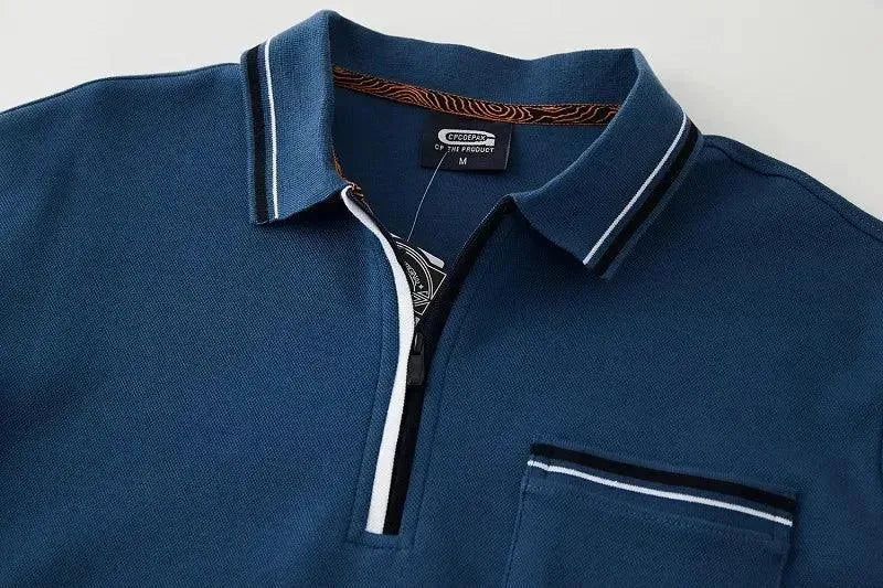 Men's Casual Polo Shirt with Chest Pocket - Comfortable Short Sleeve Cotton Shirt for Golf, Work & Everyday Wear