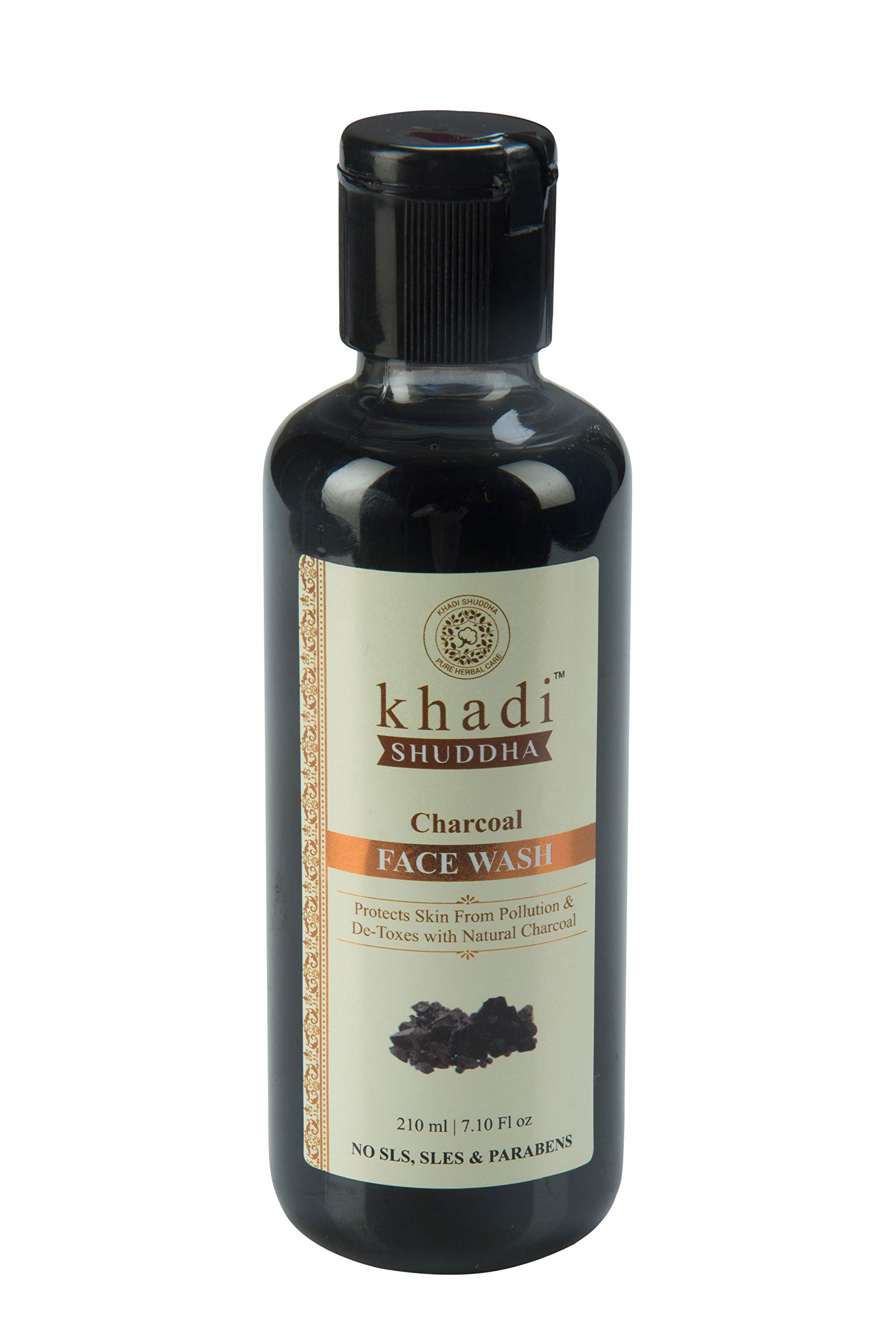 Khadi Suddha Charcoal Face Wash for Acne & Blackheads - 210ml SLS/SLES & Paraben Free Natural Cleanser | Deep Cleansing & Oil Control for Oily & Combination Skin