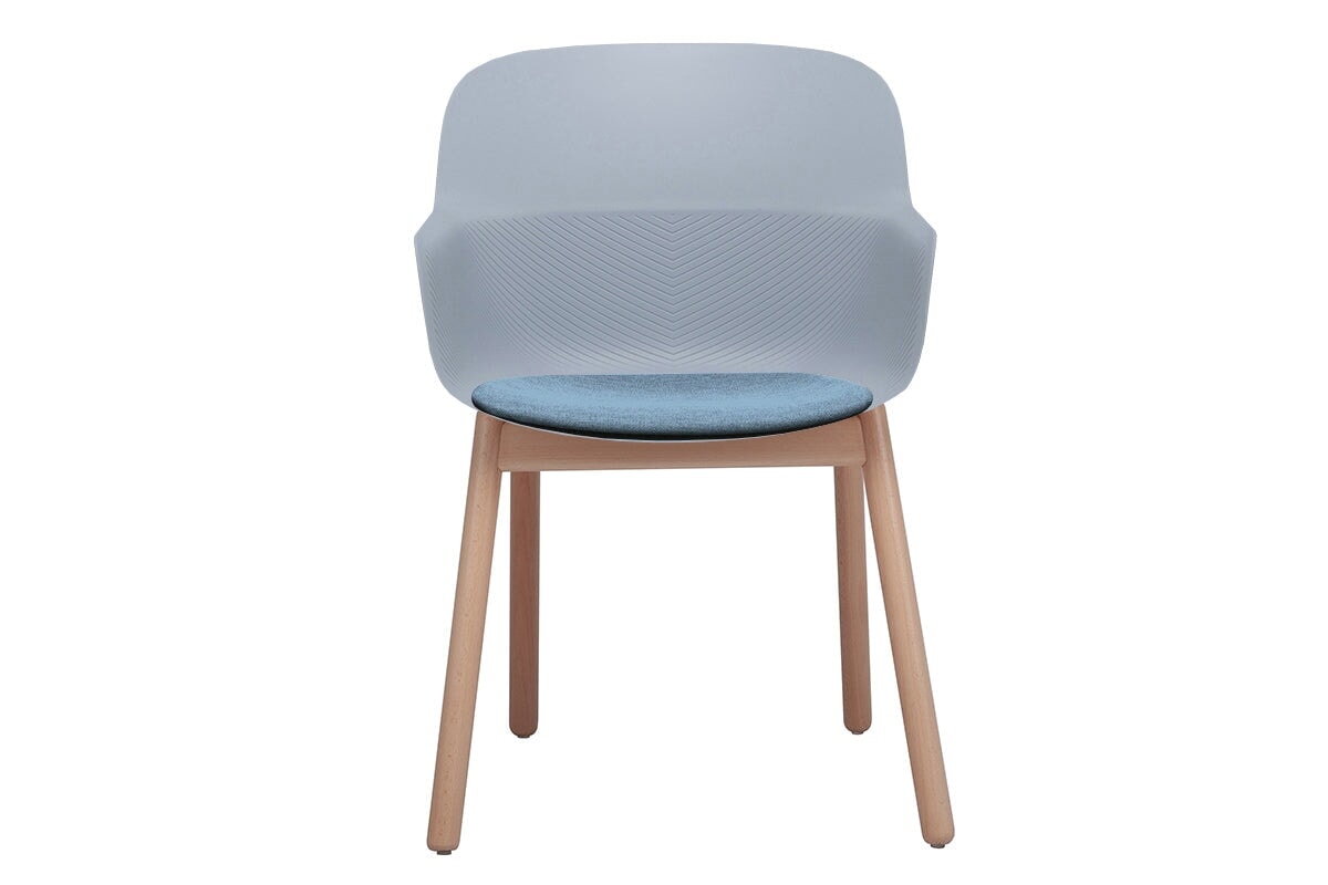 Tommy Tub Plastic Chair with Wooden Leg - Lightweight Outdoor Seating for Patio, Garden, and Poolside Relaxation