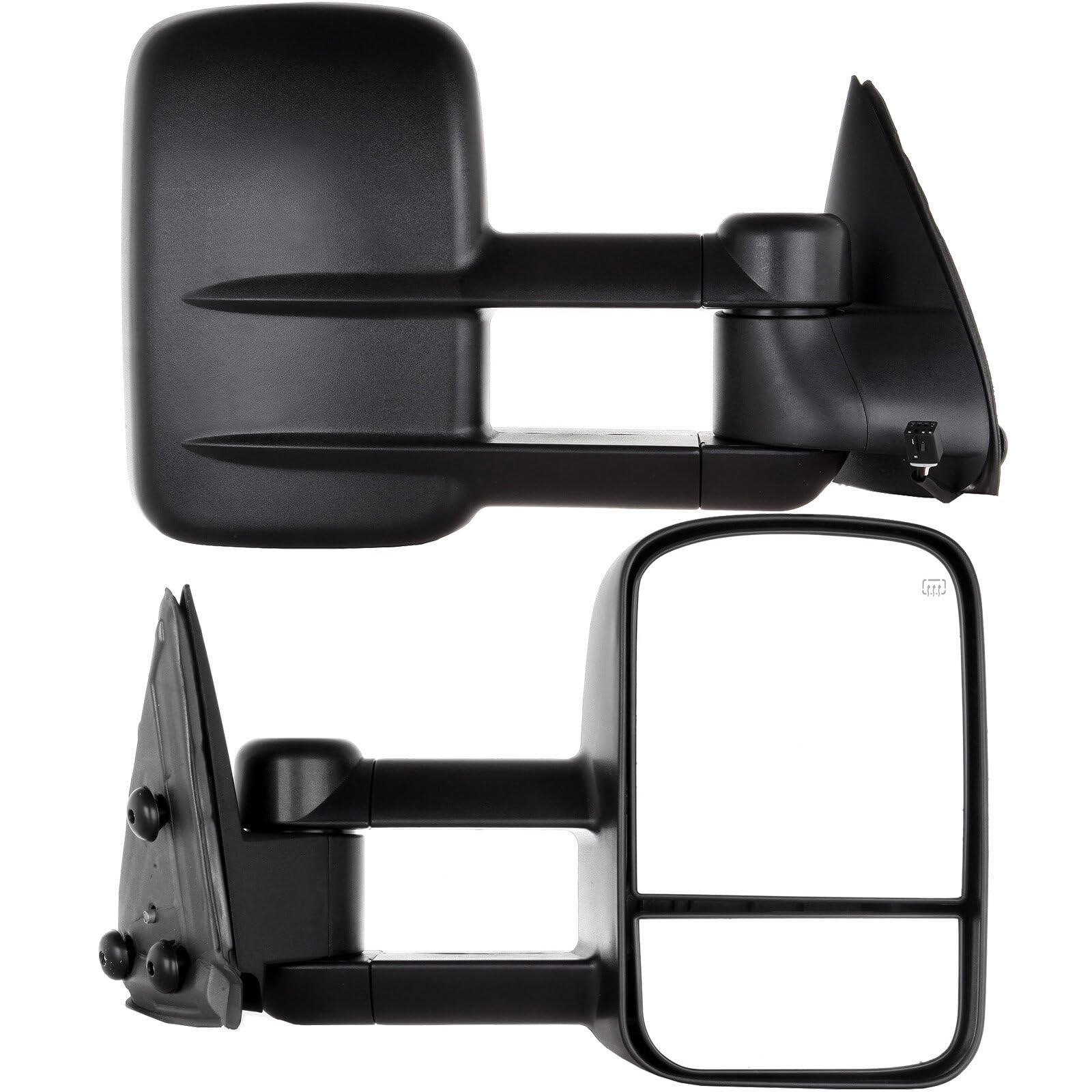 ECCPP Power Heated Towing Mirrors for 1999-2002 Chevy Silverado 1500/2500 & GMC Sierra 1500/2500 - Black Manual Folding Mirrors with Left/Right Side Control - Perfect for Towing, Camping & Off-Road Adventures