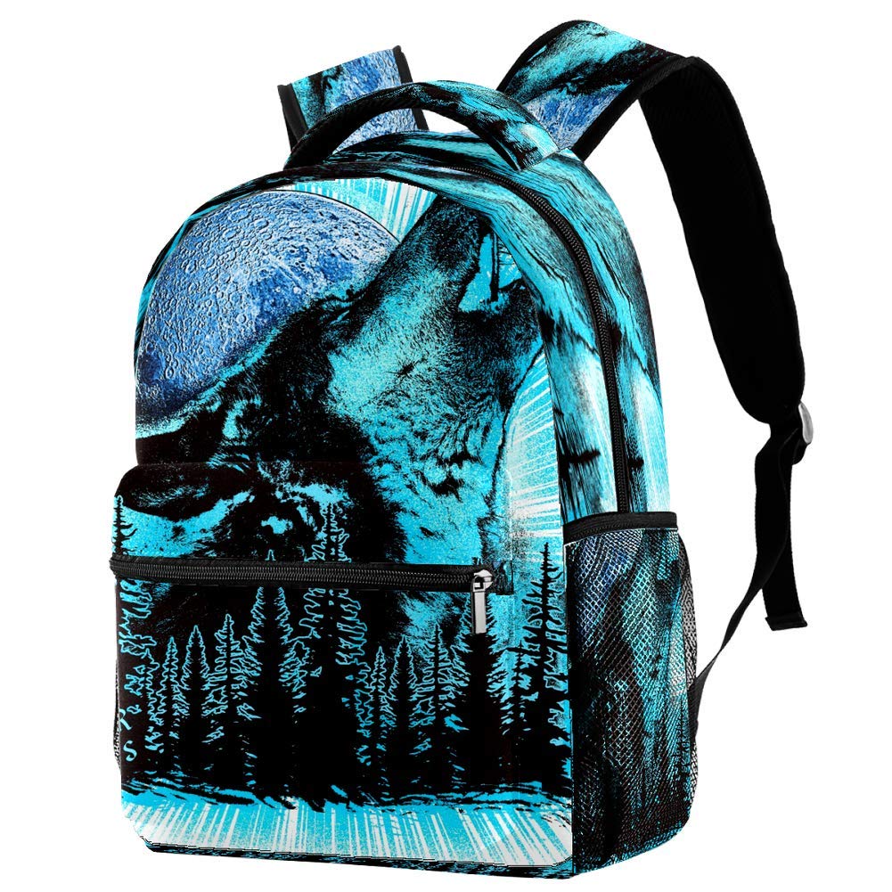 Wolf Forest Nature Wolves Mystical Backpack - Waterproof School Backpack, Durable Book Bag for Students, Casual Daypack for Travel & Hiking - Perfect for Outdoor Adventures and Daily Commute
