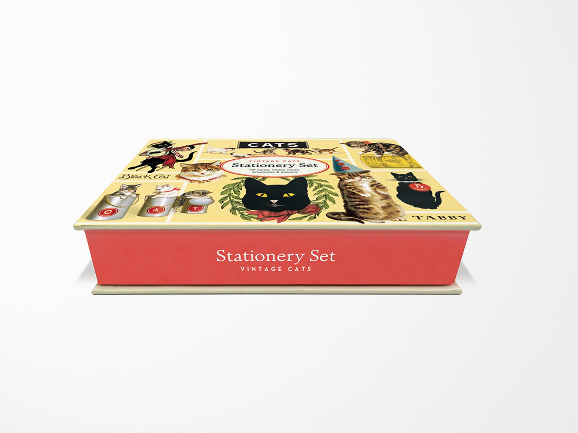 Vintage Cat Stationery Set - 12 Sheets & 12 Envelopes - Floral Feline Design for Letter Writing, Scrapbooking & Gift Giving