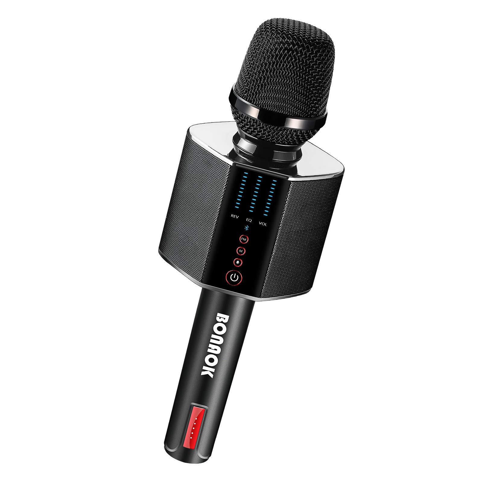 BONAOK Wireless Bluetooth Karaoke Microphone for Adults & Kids - Portable Singing Mic for Home, Car, Outdoor Parties - Compatible with PC & All Smartphones (G50 Black) - Perfect for Family Gatherings, Road Trips & Birthday Celebrations