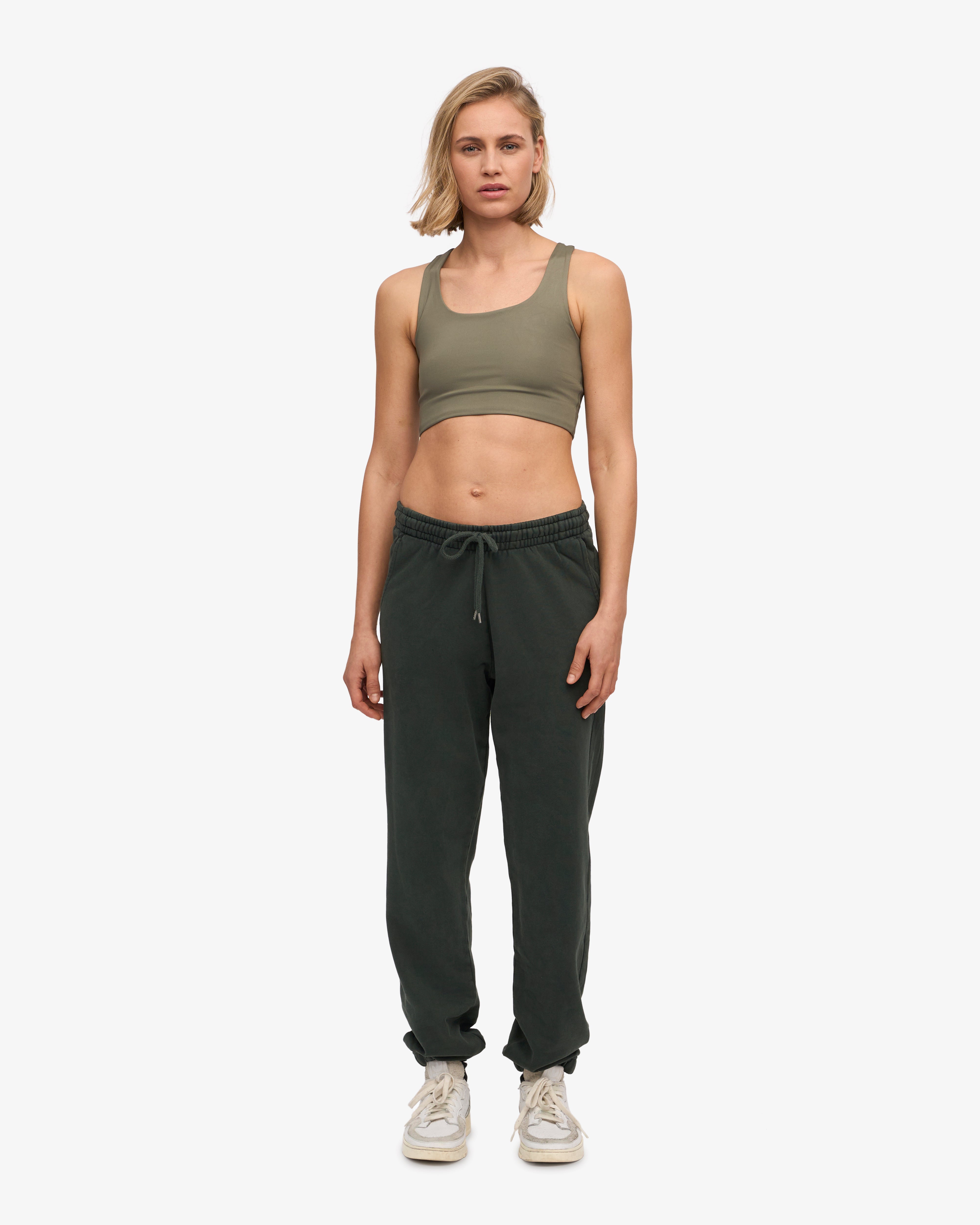 Organic Cotton Sweatpants for Women - Soft & Comfortable Lounge Pants in Midnight Forest Green - Perfect for Yoga, Running & Casual Wear
