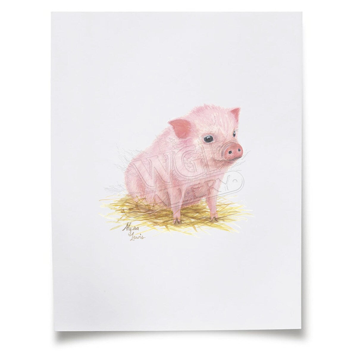 Barnyard Littles Piglet 5x7 Unframed Paper Print - Cute Farm Animal Wall Art for Nursery, Kids Room & Farmhouse Decor
