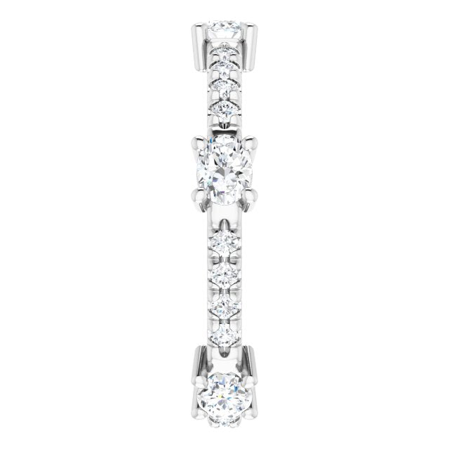 1.20 Carat Oval & Round Diamond Eternity Wedding Band - Elegant Stackable Ring for Anniversary, Engagement & Bridal Jewelry Gifts