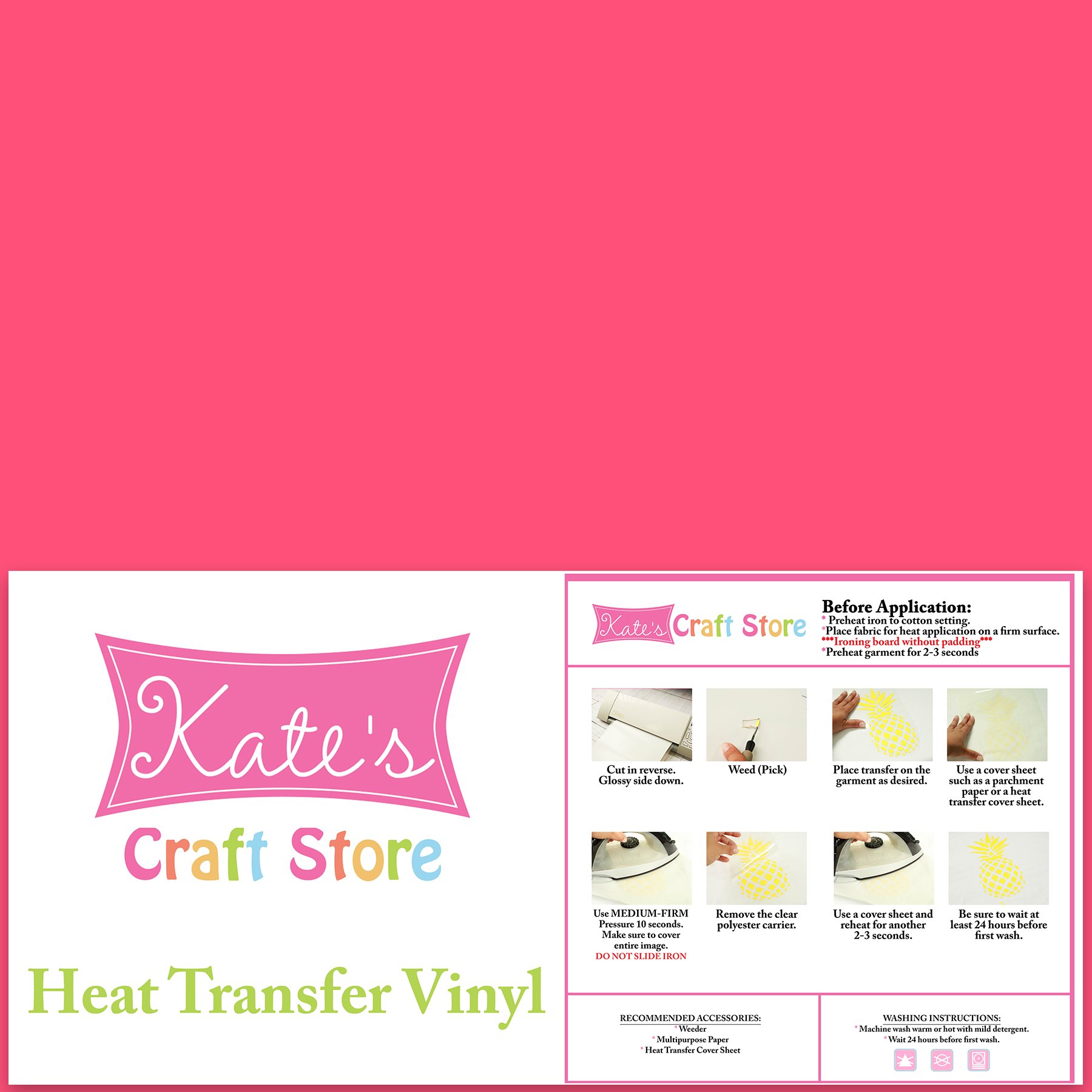 5 Pack Pink Siser Easyweed HTV Heat Transfer Vinyl - 12