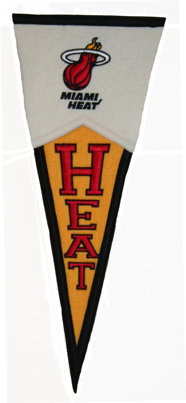 Miami Heat NBA Classic Wool Mini Pennant - Vintage Sports Memorabilia for Fans, Collectors & Home Decor | Perfect for Game Rooms, Man Caves & Gifts