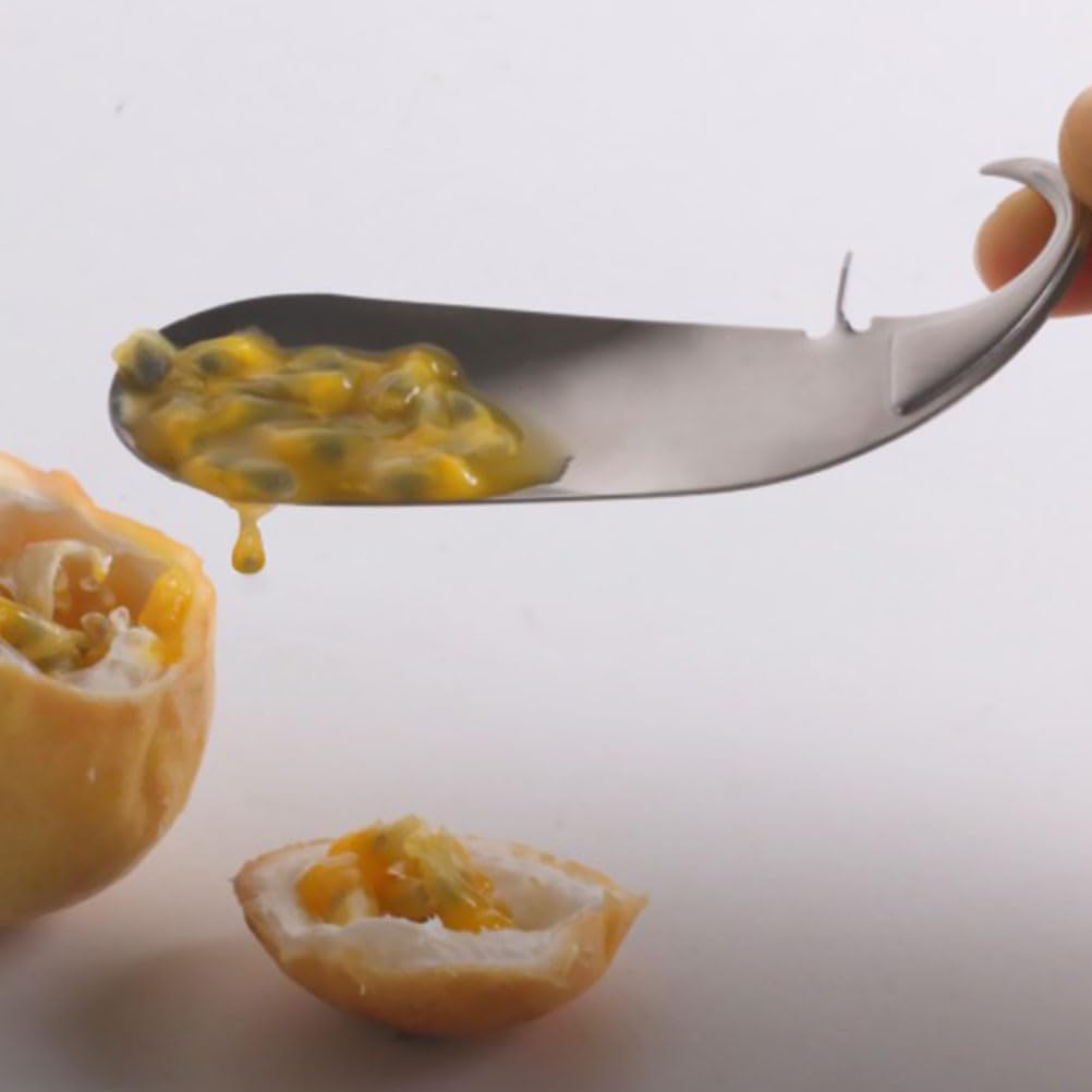 Premium 2-Pack Stainless Steel Passion Fruit Opener & Spoon - Easy Cut & Scoop Kitchen Tool for Passionfruit Lovers - Perfect for Smoothies, Desserts & Healthy Snacks