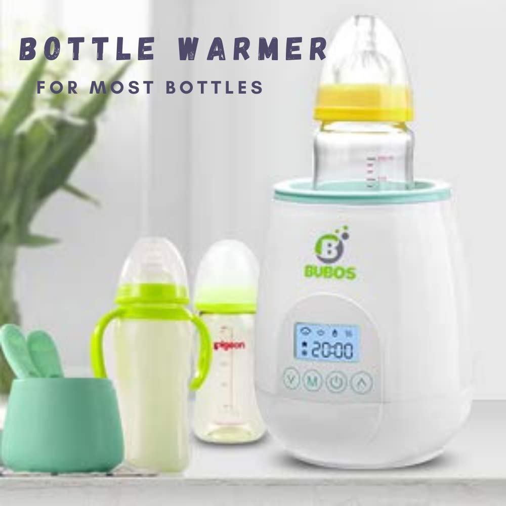Bubos 4-in-1 Fast Baby Bottle Warmer for Breast Milk & Formula - Digital Display Bottle Warmer with Auto Shut Off - BPA Free - Fits All Standard Baby Bottles - Includes Baby Food Jar - Perfect for Home, Travel & Daycare Use