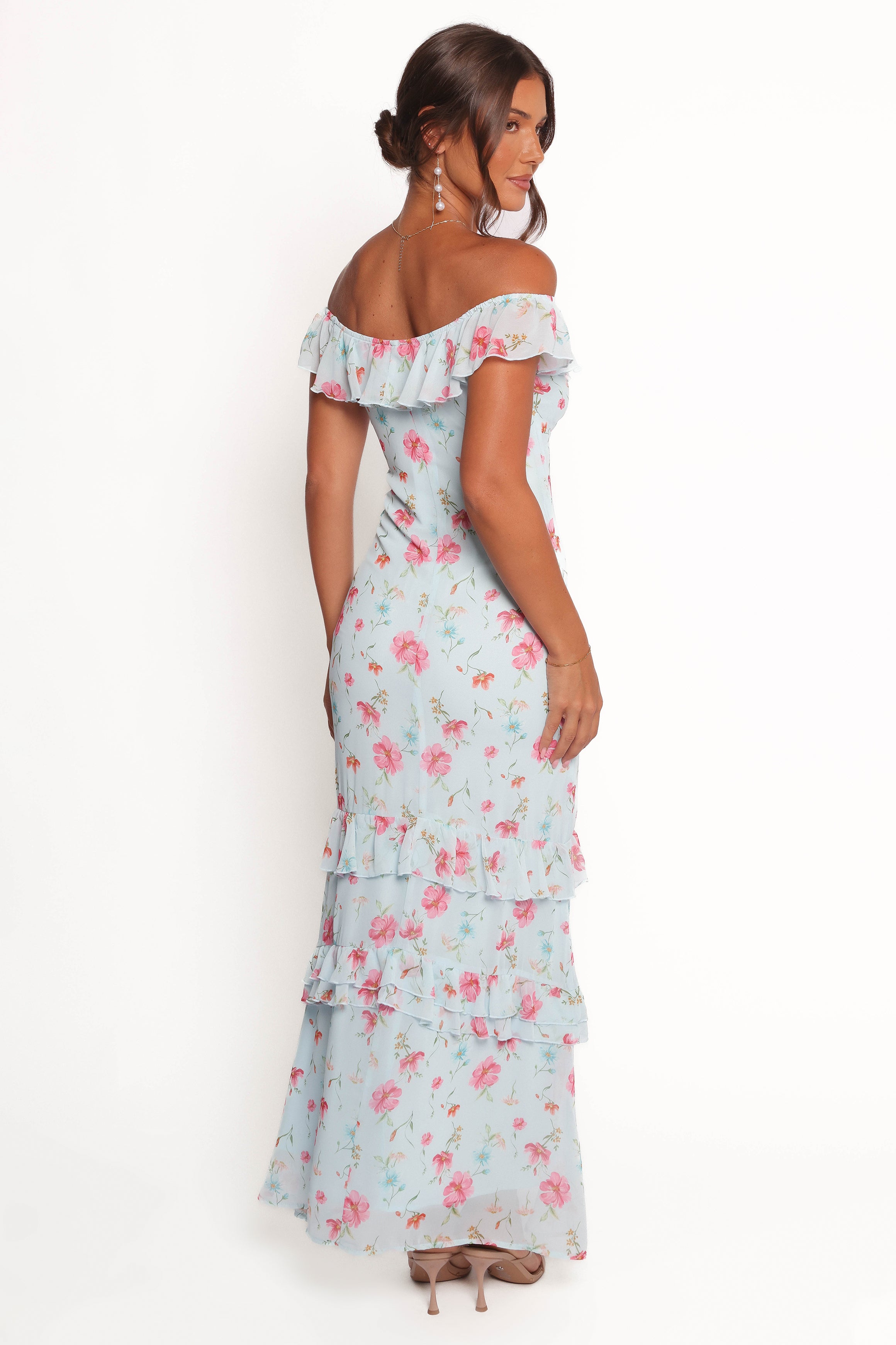 Irelynn Women's Maxi Dress - Blue Floral Print Long Summer Dress for Beach, Vacation & Casual Wear
