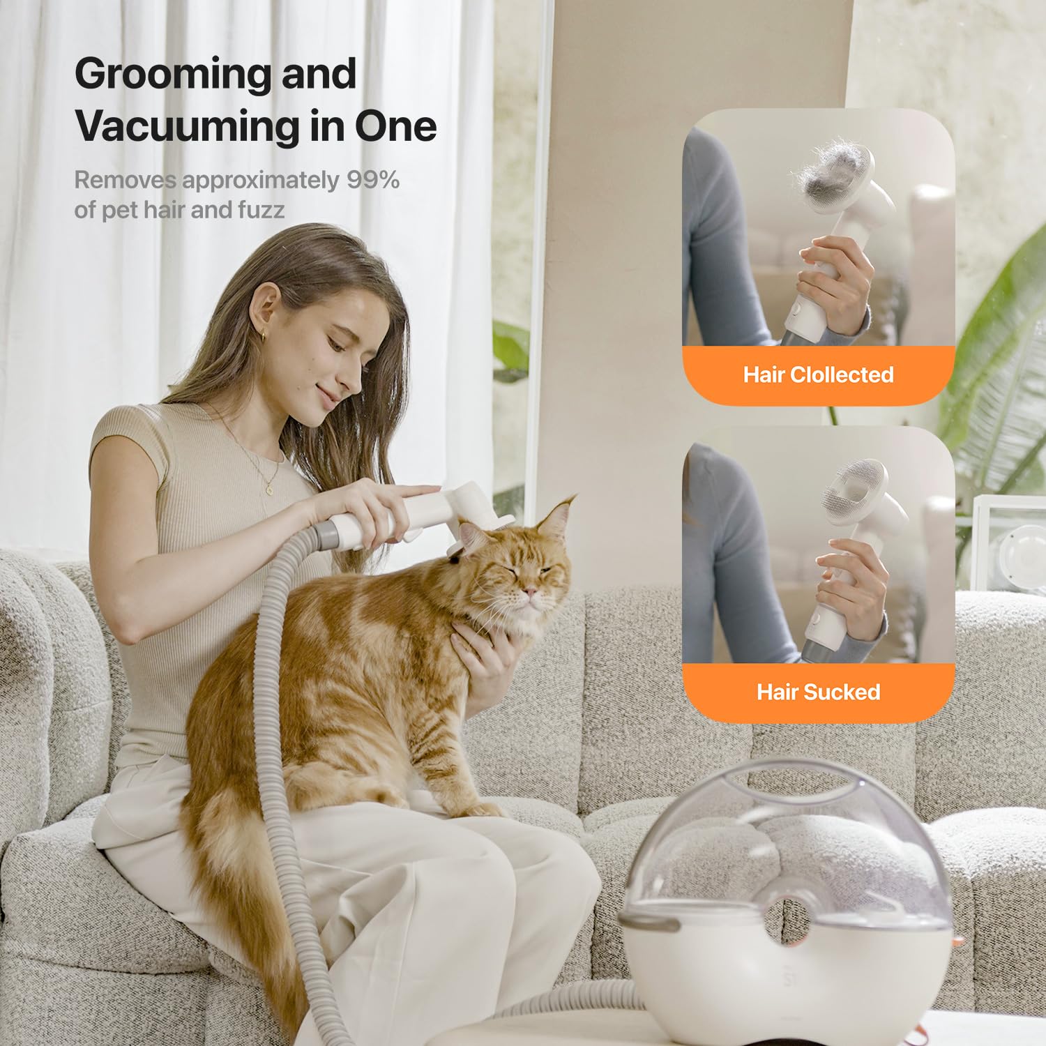 Neakasa by Neabot S1 Pro Dog Grooming Kit - 3L Capacity Pet Grooming Vacuum with Dog Clippers & Nail Grinder, Ultra Quiet 0dB Noise, 8 Professional Tools for Shedding Control & Home Cleaning - Perfect for At-Home Pet Grooming & Cleaning Sessions