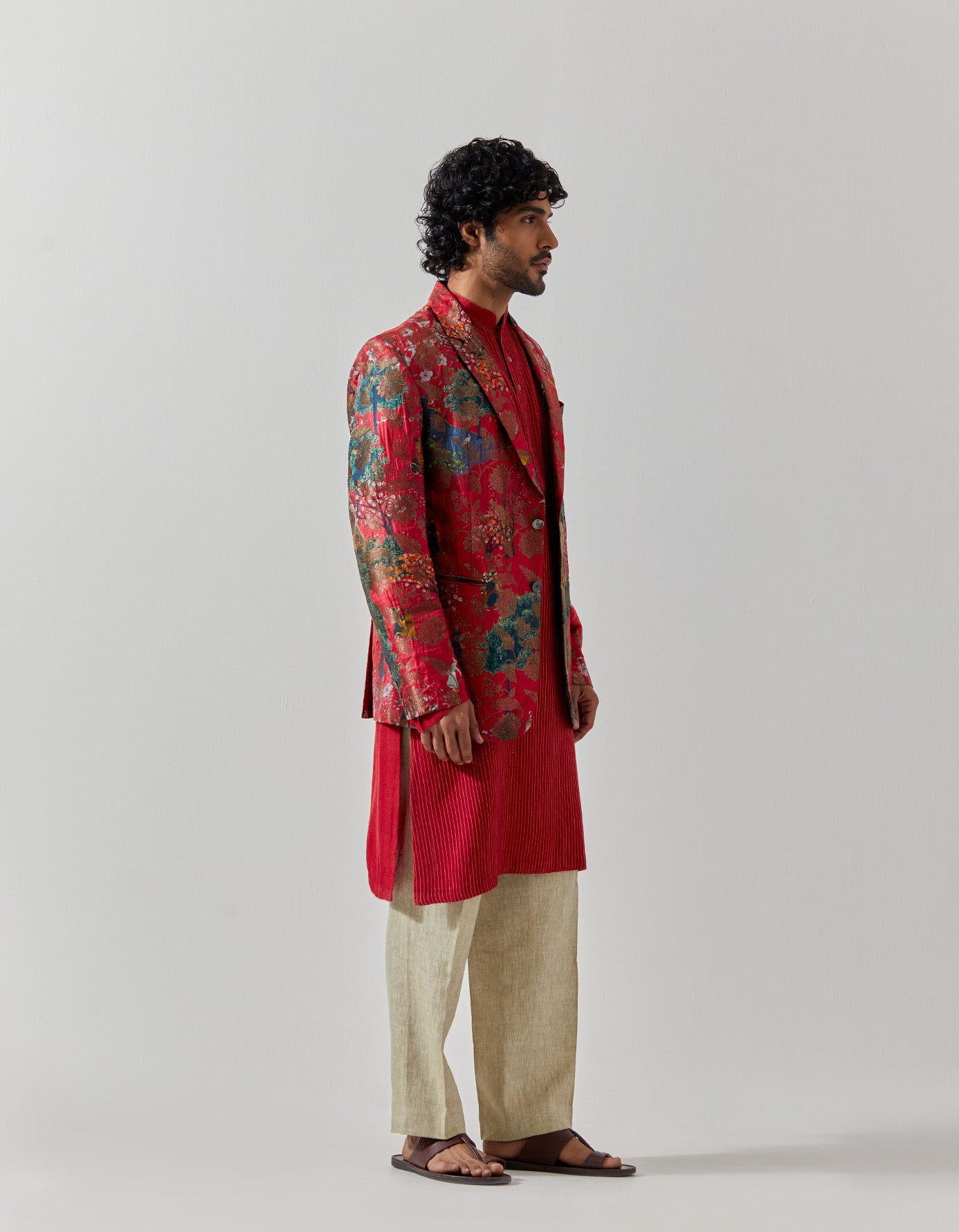 Elegant Fuchsia Silk Brocade Blazer for Women - Perfect for Golf Outings, Business Meetings & Special Occasions