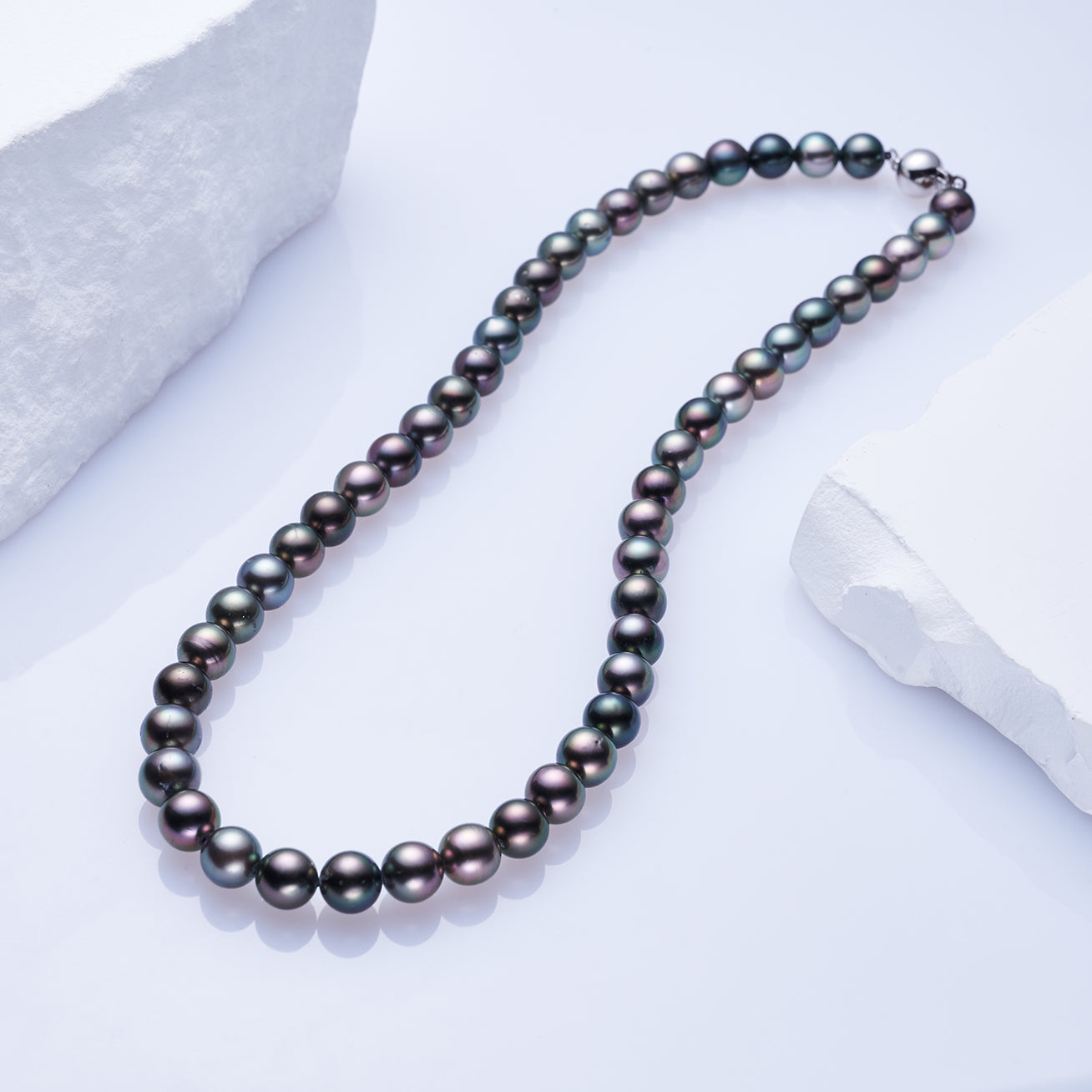 18K Solid Gold Aurora Tahitian Pearl Necklace - Elegant Peacock Jewelry for Women, Luxury Gift for Her, Perfect for Weddings & Special Occasions