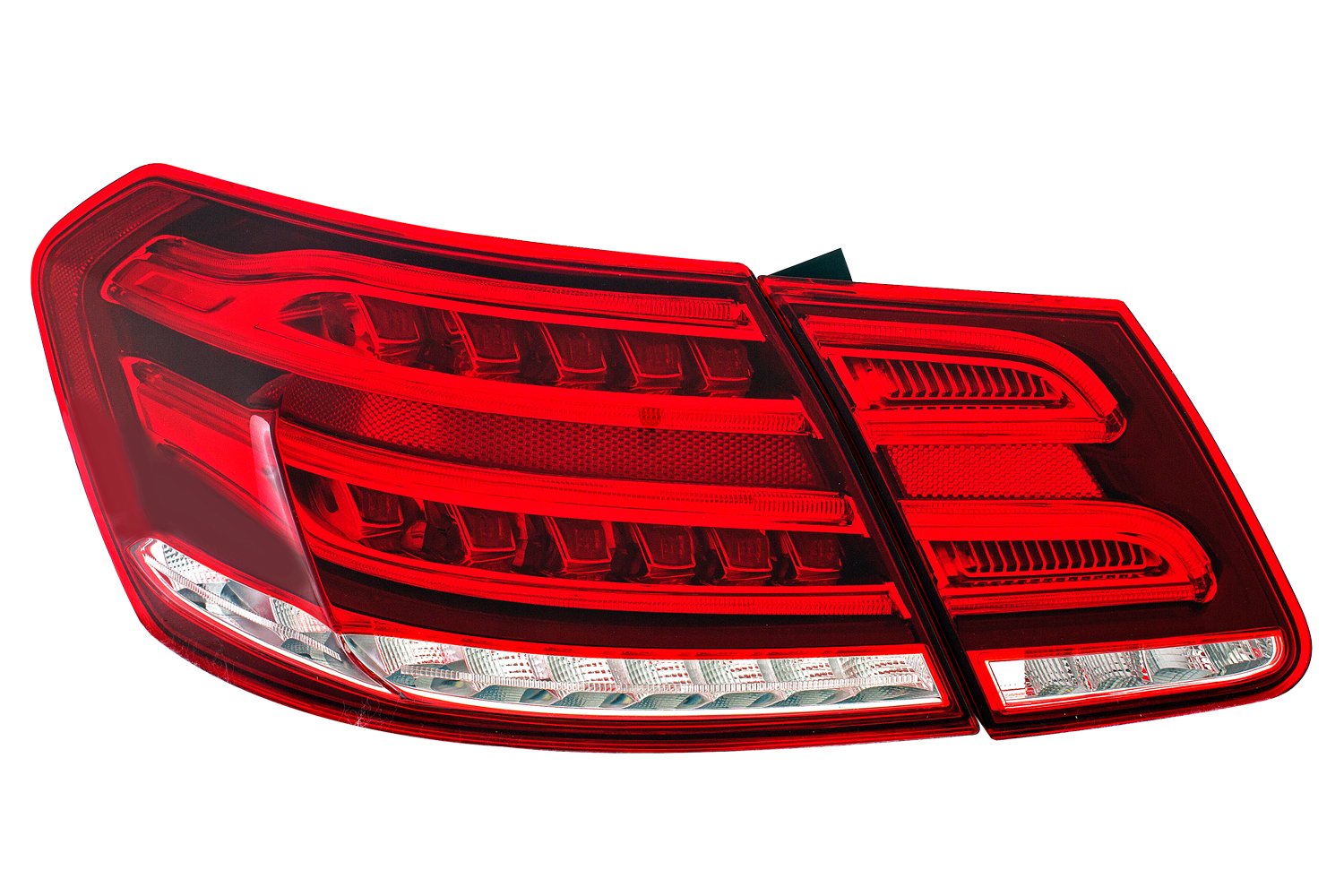 Mercedes Benz E-Class Sedan LED Tail Lights Set - Red/Clear Lens for Passenger & Driver Side | High Visibility & Style Upgrade for Night Driving & Car Customization