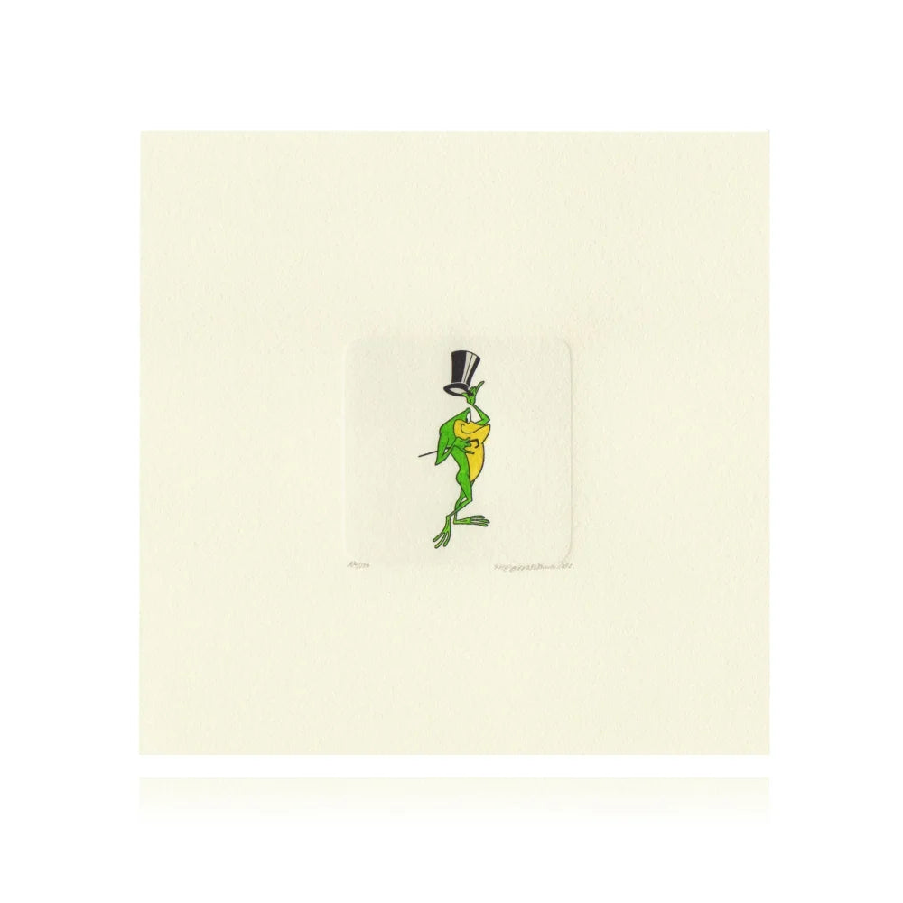 Hand-Painted Looney Tunes Michigan J Frog Etching Artwork by Sowa & Reiser #D/500 - Vintage Cartoon Collectible for Home Decor & Animation Fan Gifts