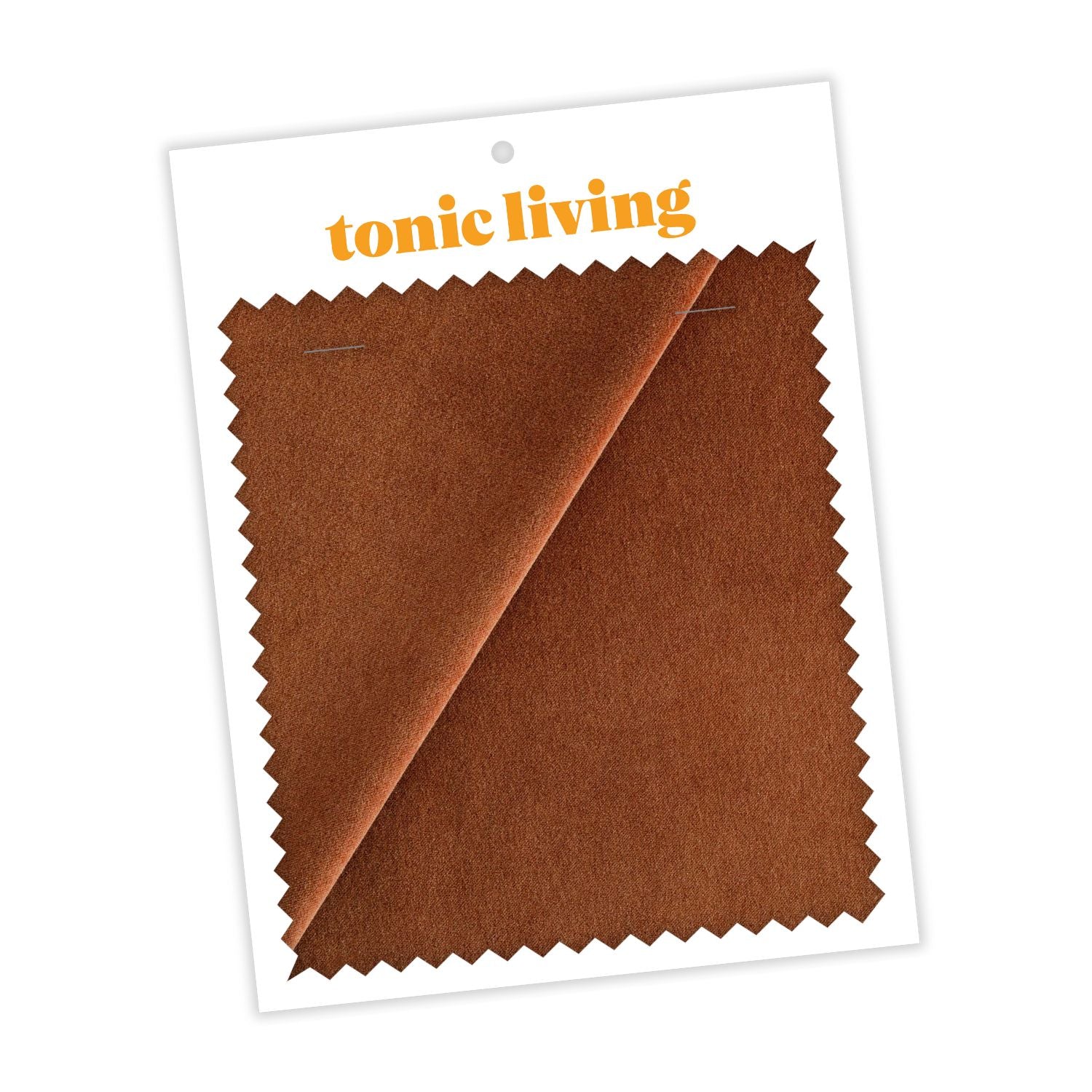 Mason Velvet Cognac Fabric Swatch - Premium Upholstery & Drapery Material Samples for Home Decor and DIY Projects