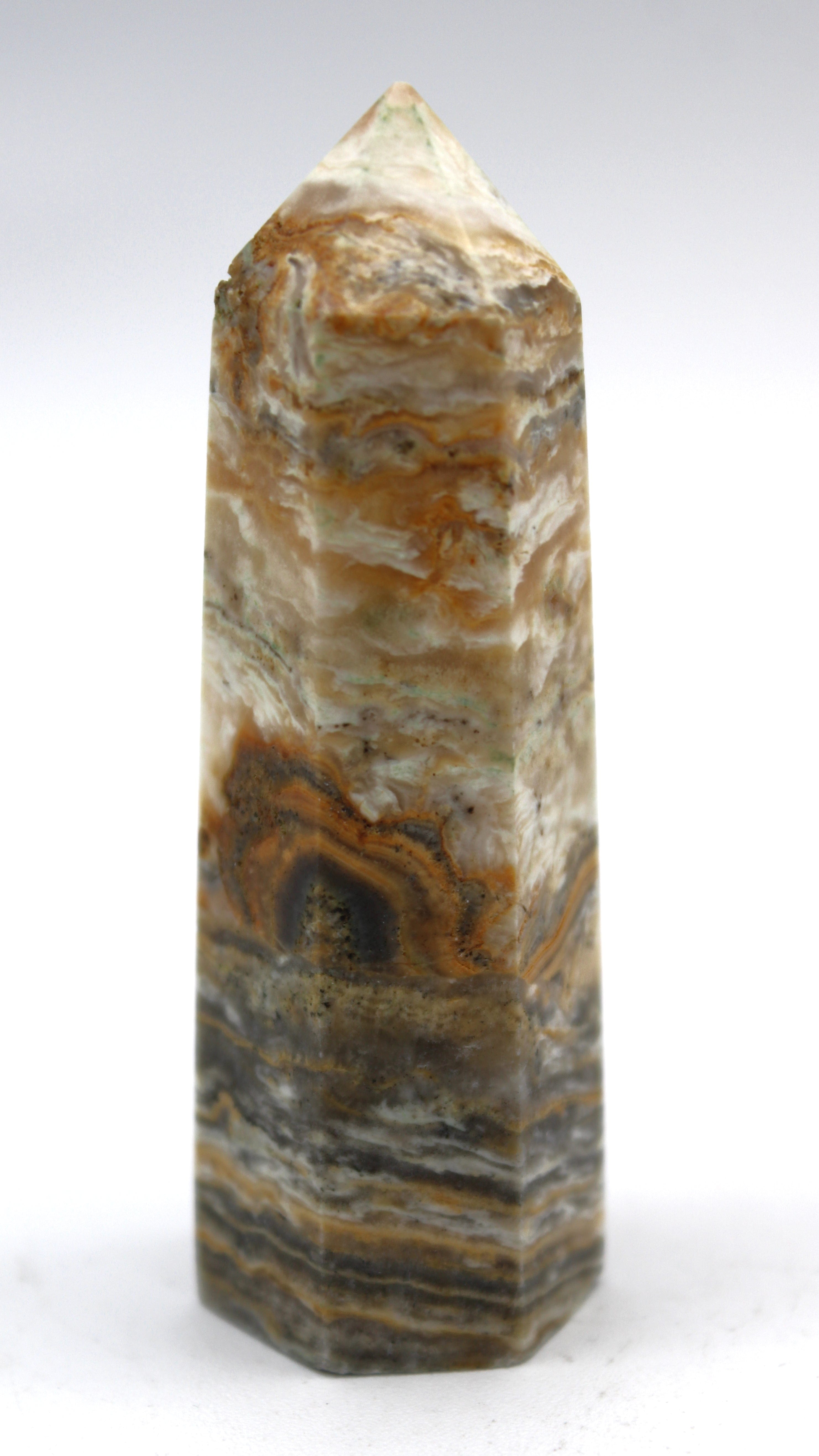 Natural Crazy Lace Agate Crystal Tower - Healing Stone for Meditation, Home Decor & Spiritual Gifts | Perfect for Yoga Spaces, Office Desks & Energy Grids
