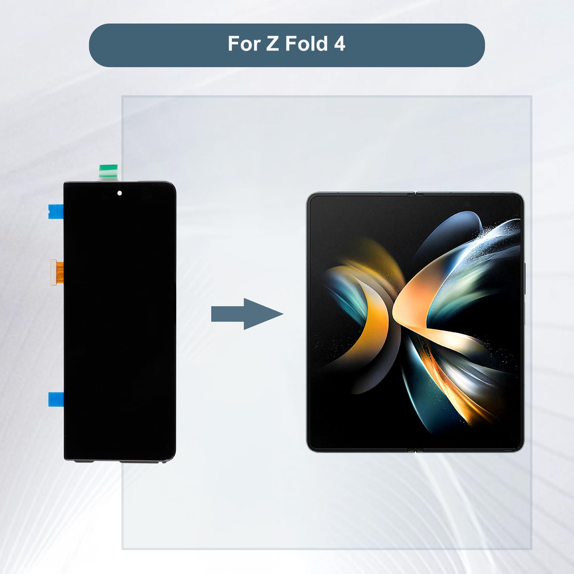Original LCD Touch Screen Replacement for Samsung Galaxy Z Fold 4 SM-F936U/SM-F936B - Outer Front Display Assembly with Tools - Perfect for DIY Phone Repair & Screen Replacement